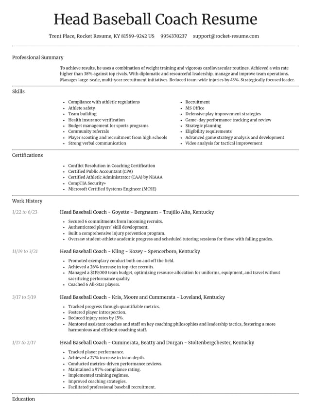 Dignified resume template