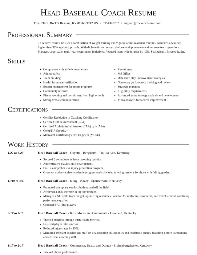 Director resume template