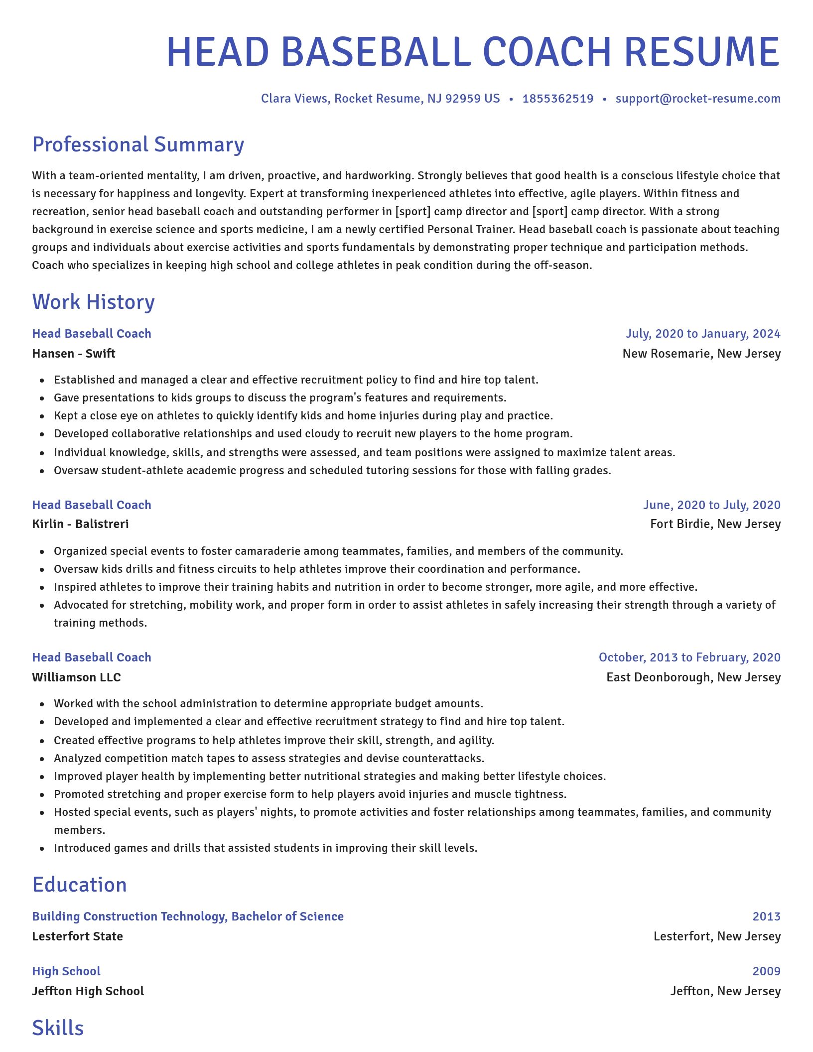 Novel resume template