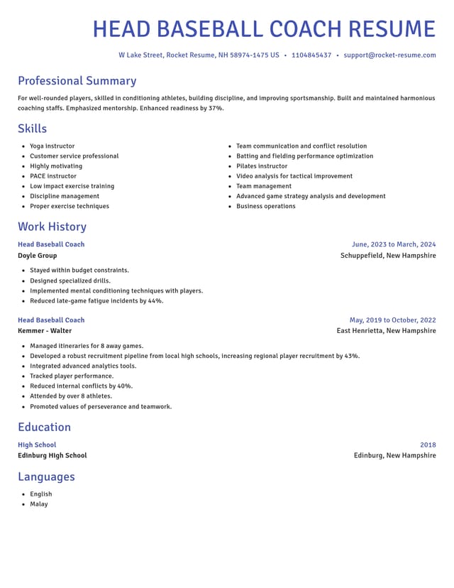 Novel resume template
