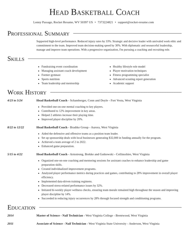 Director resume template