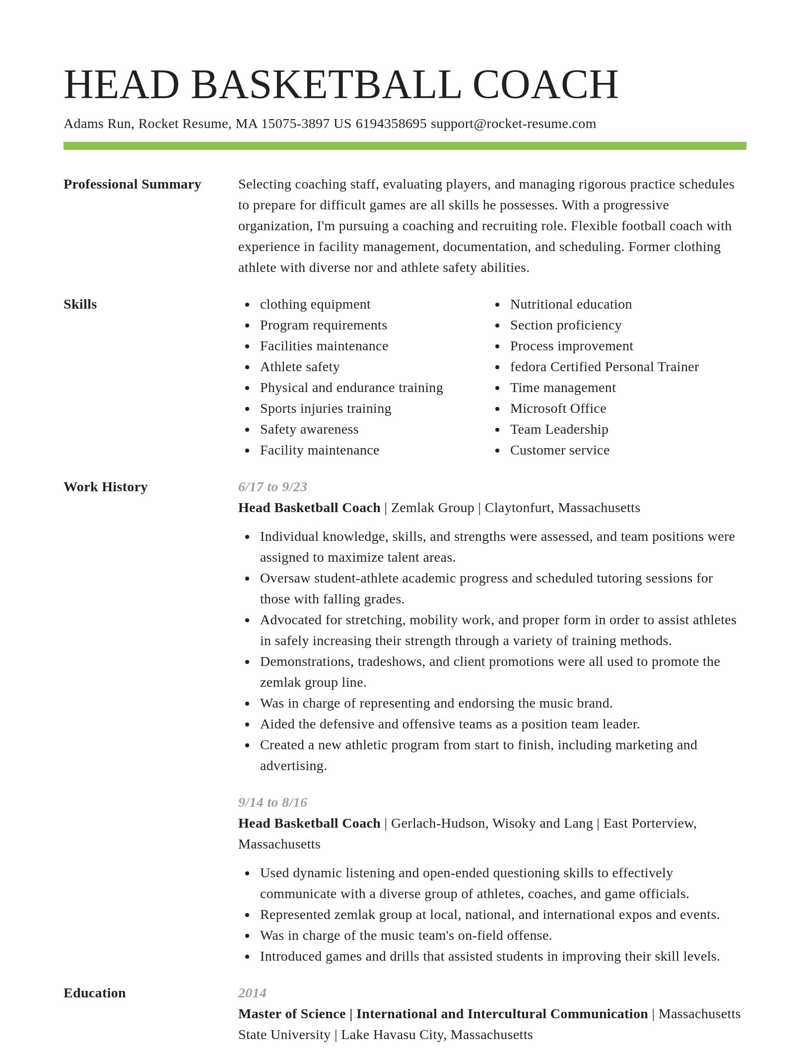 Smart resume template