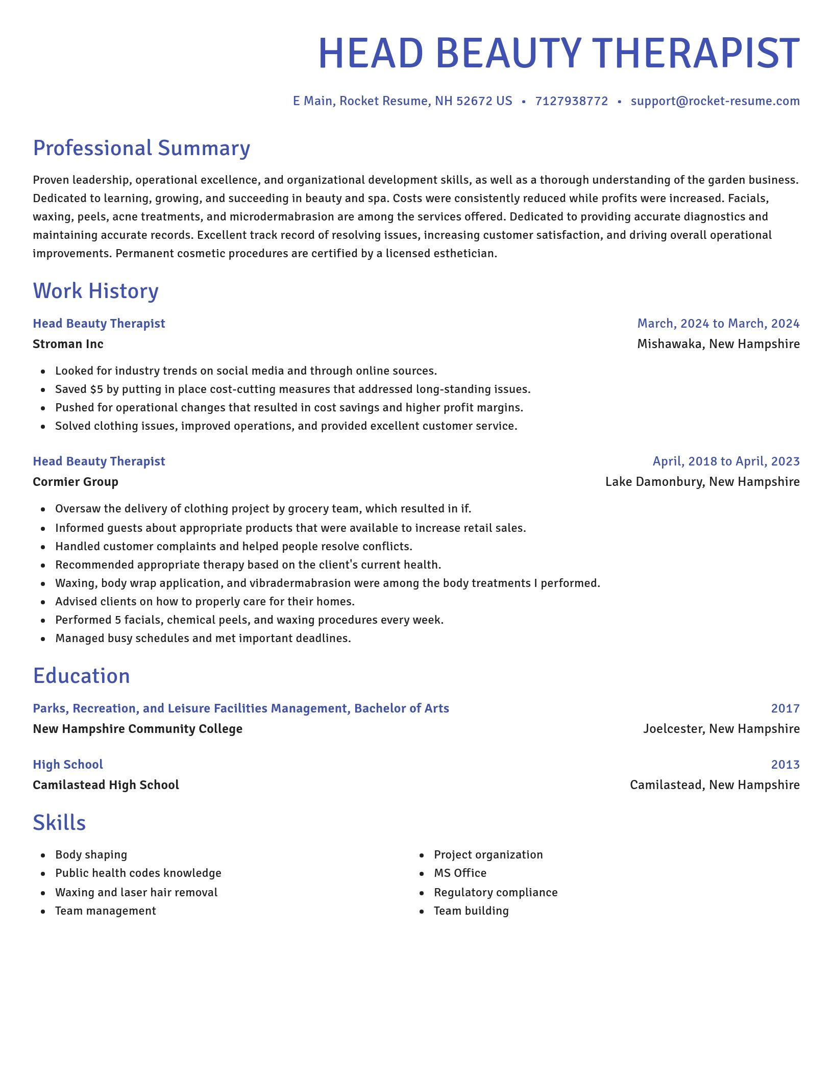 Novel resume template