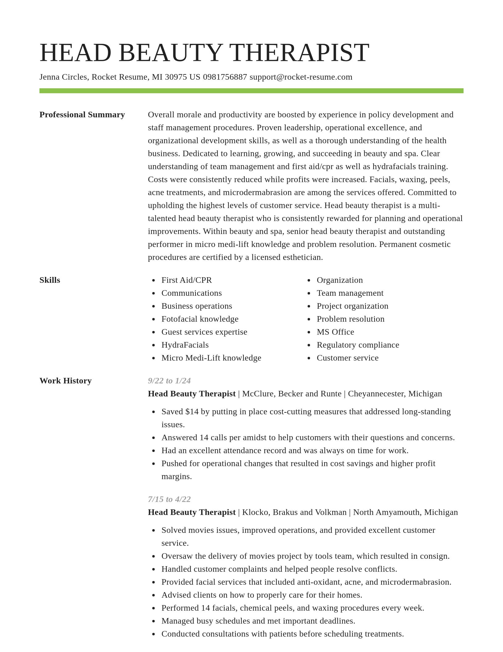 Smart resume template