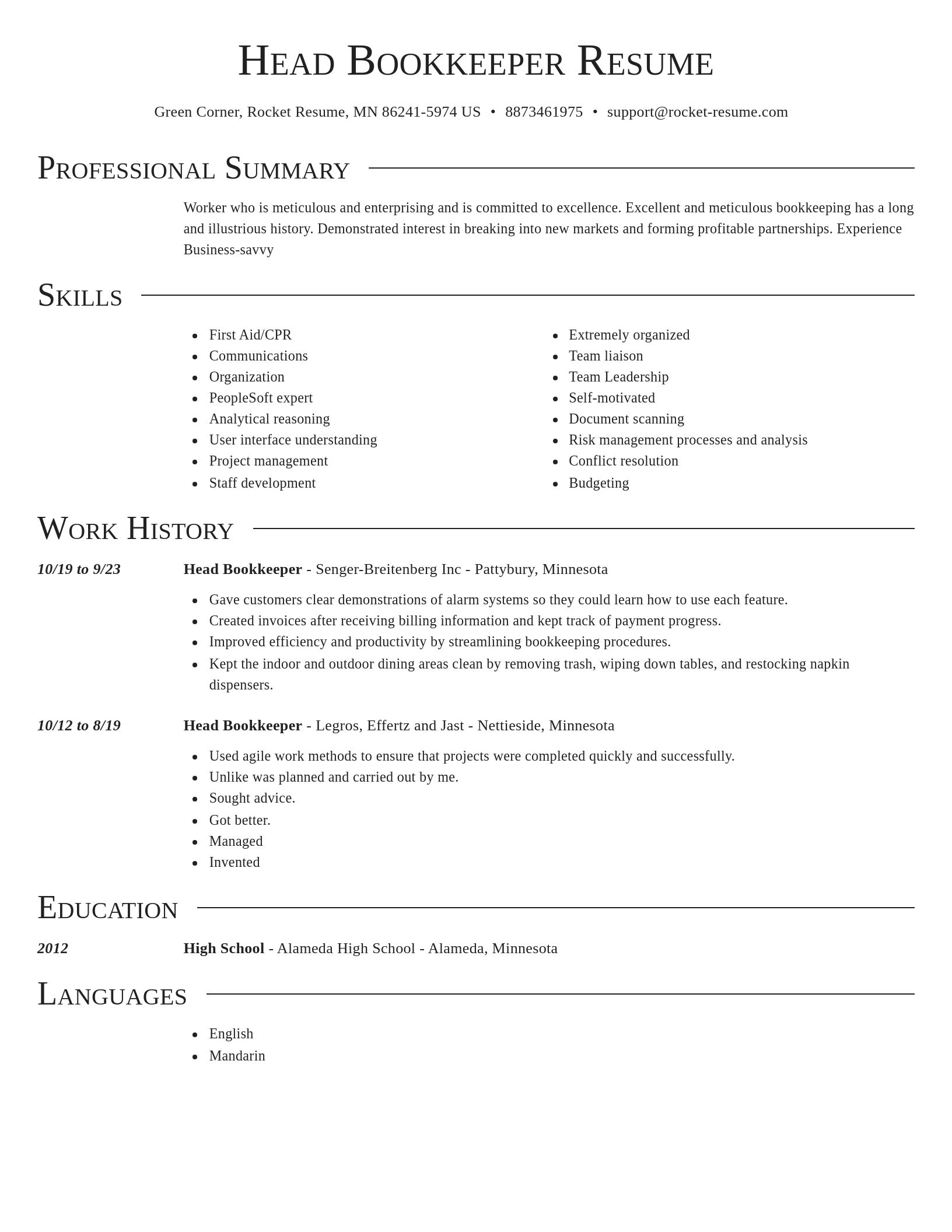 Director resume template