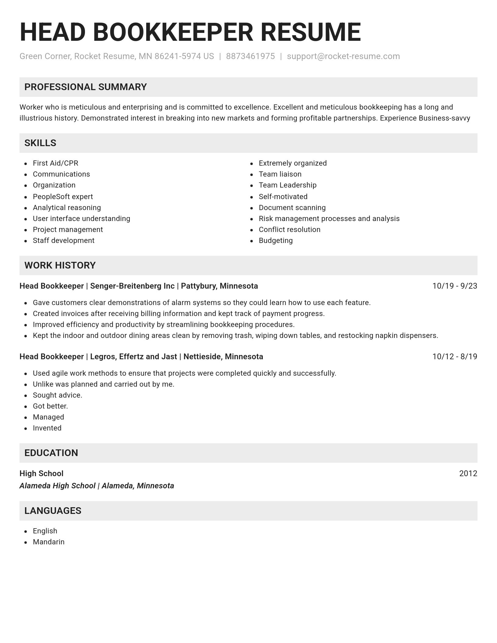 Genius resume template