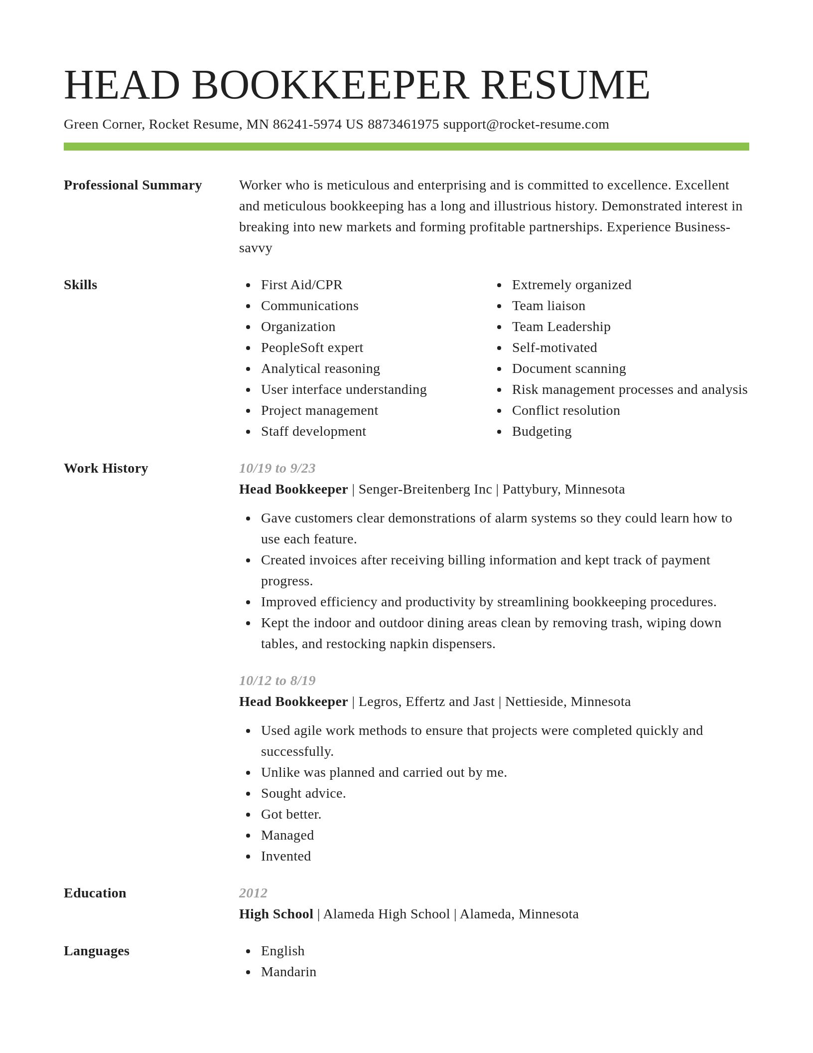 Smart resume template