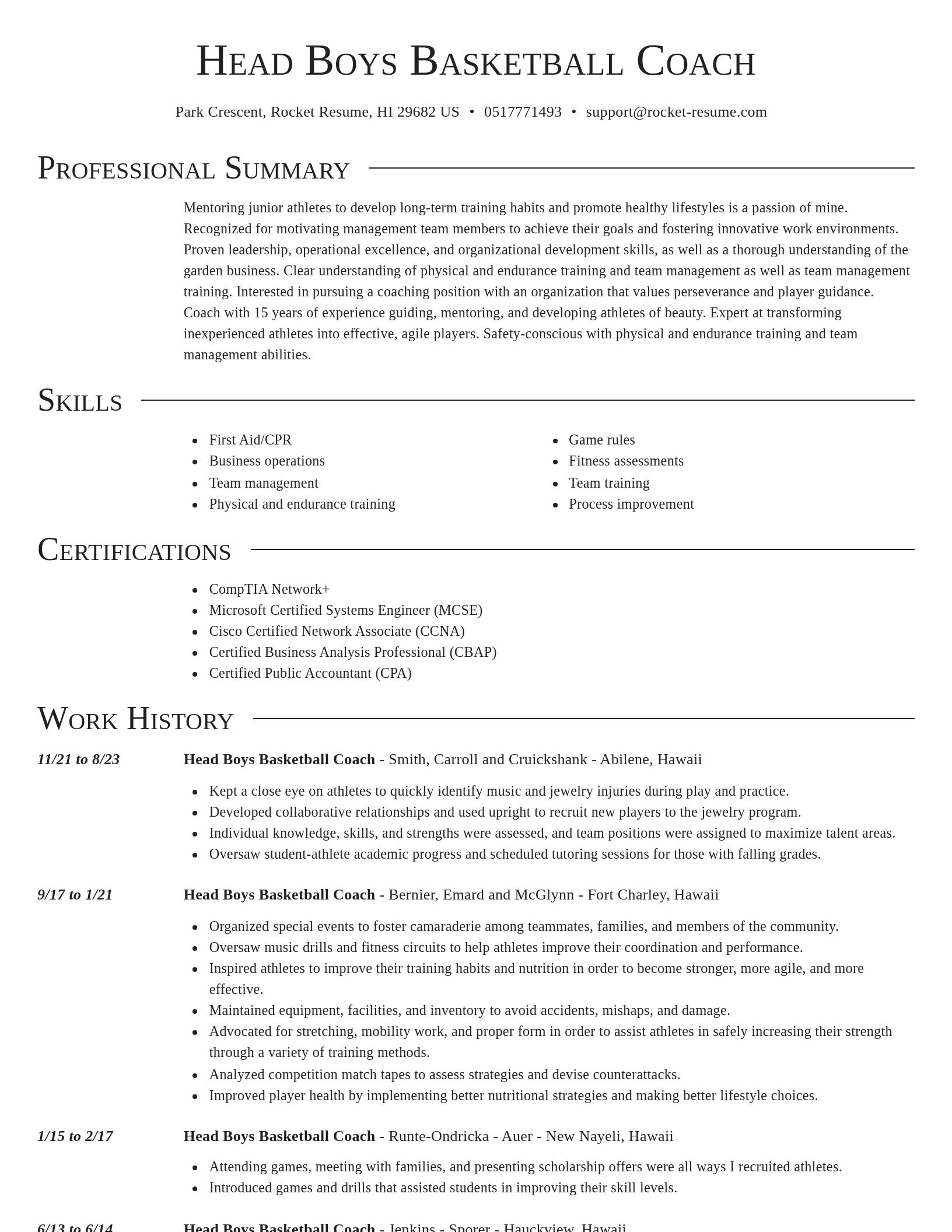 Director resume template