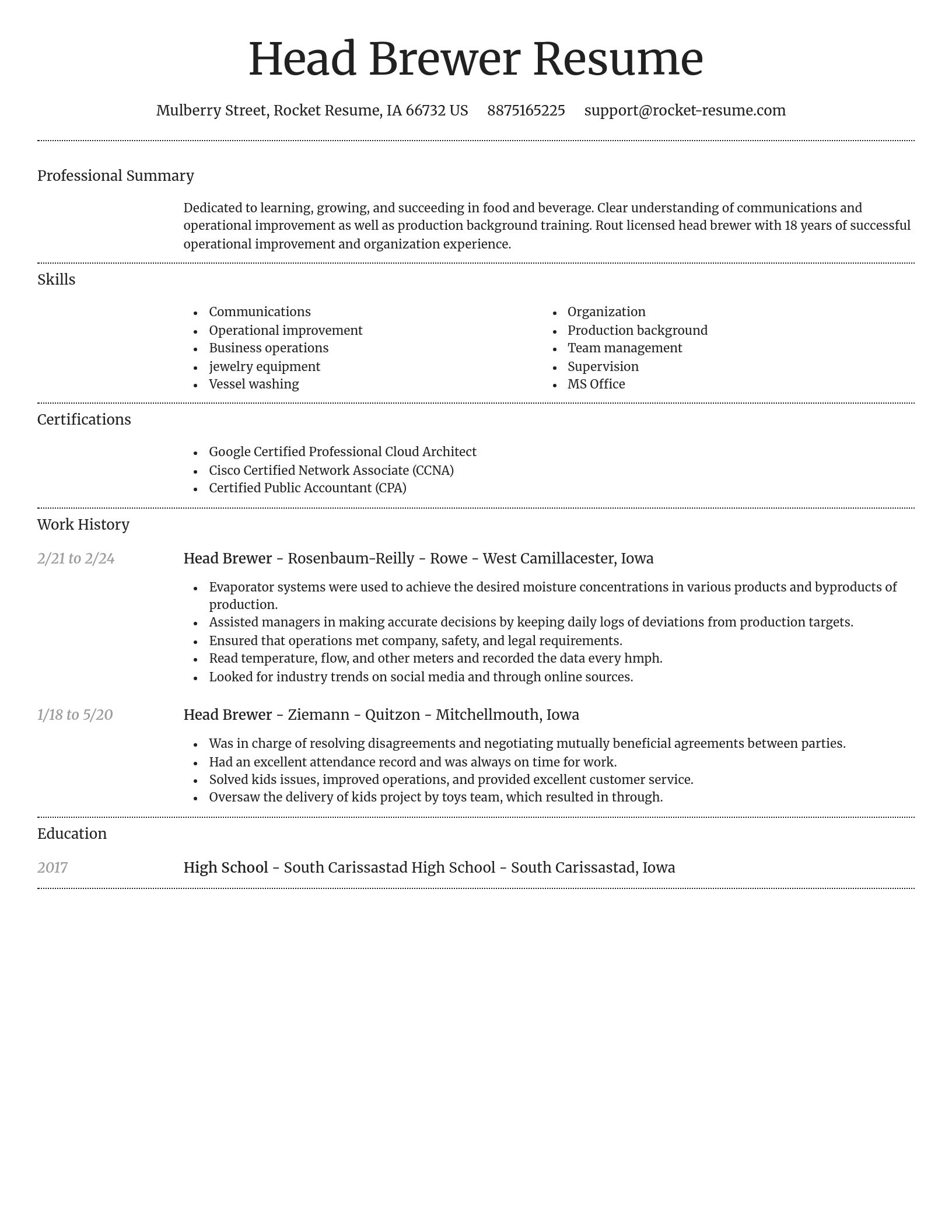 Dignified resume template