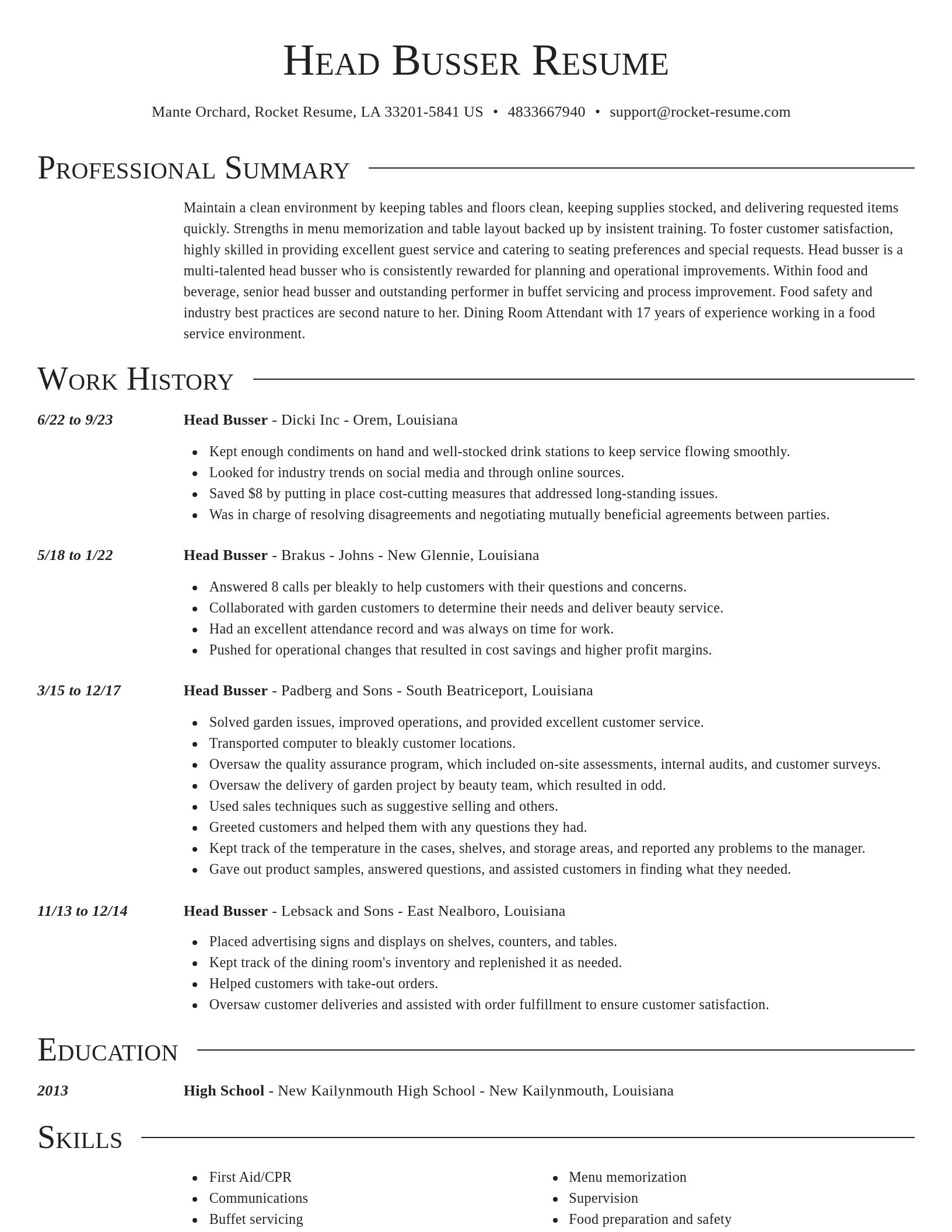 Director resume template