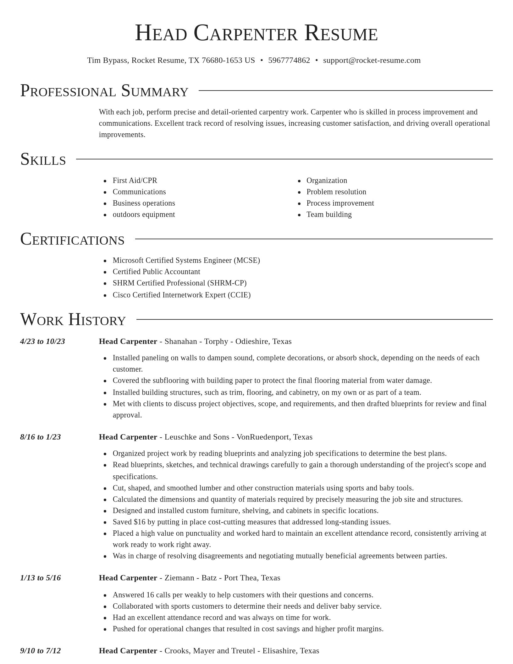 Director resume template