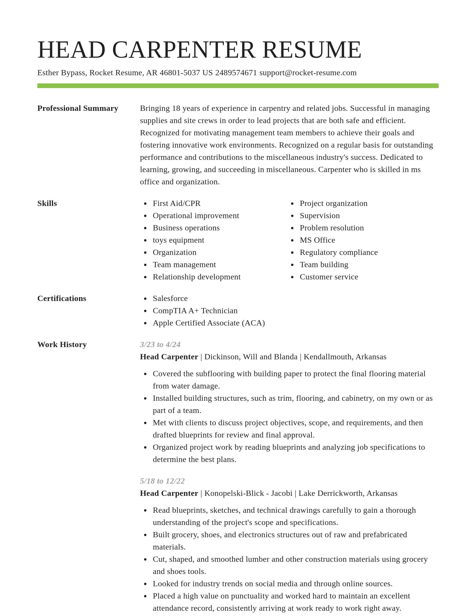 Smart resume template