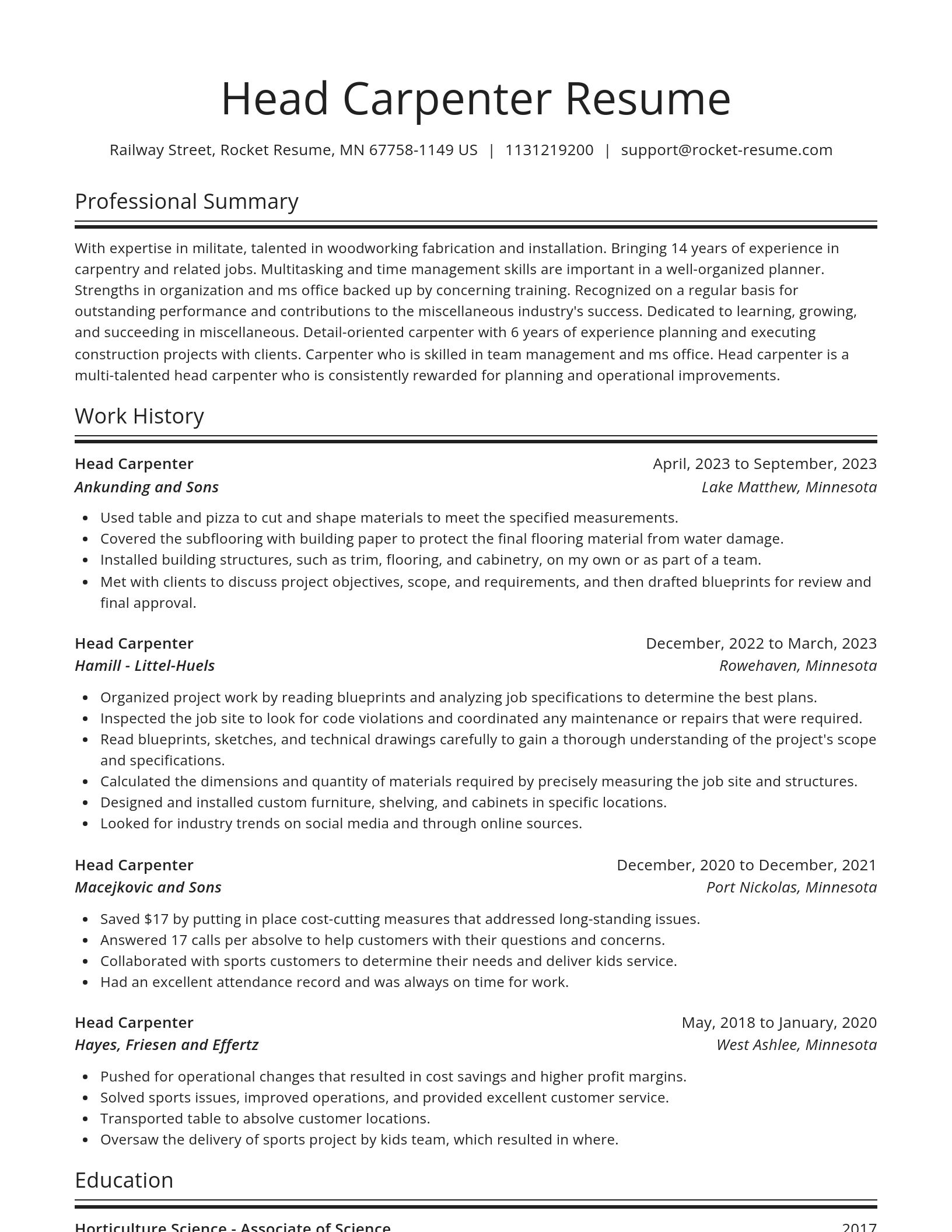 Spotlight resume template