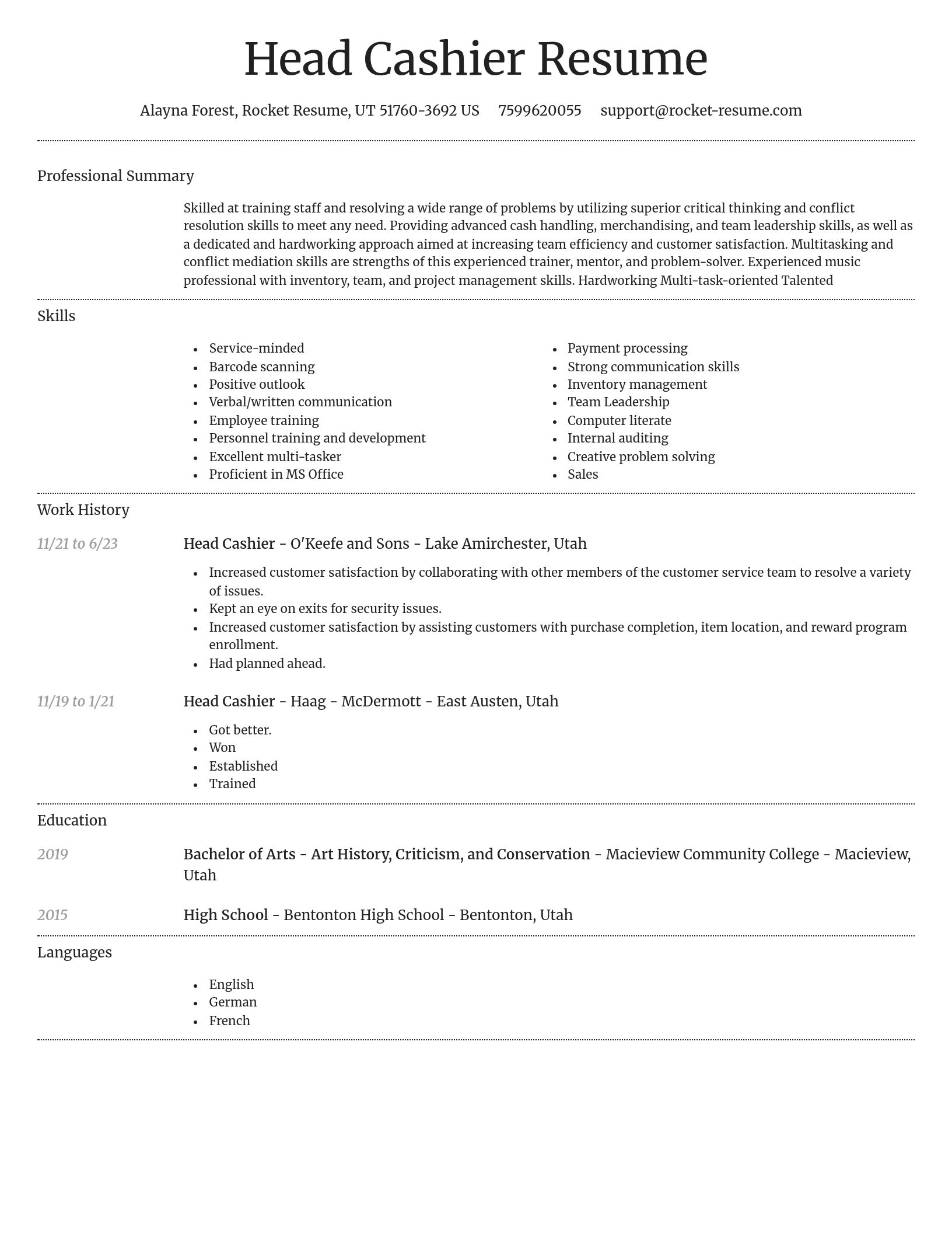 Dignified resume template