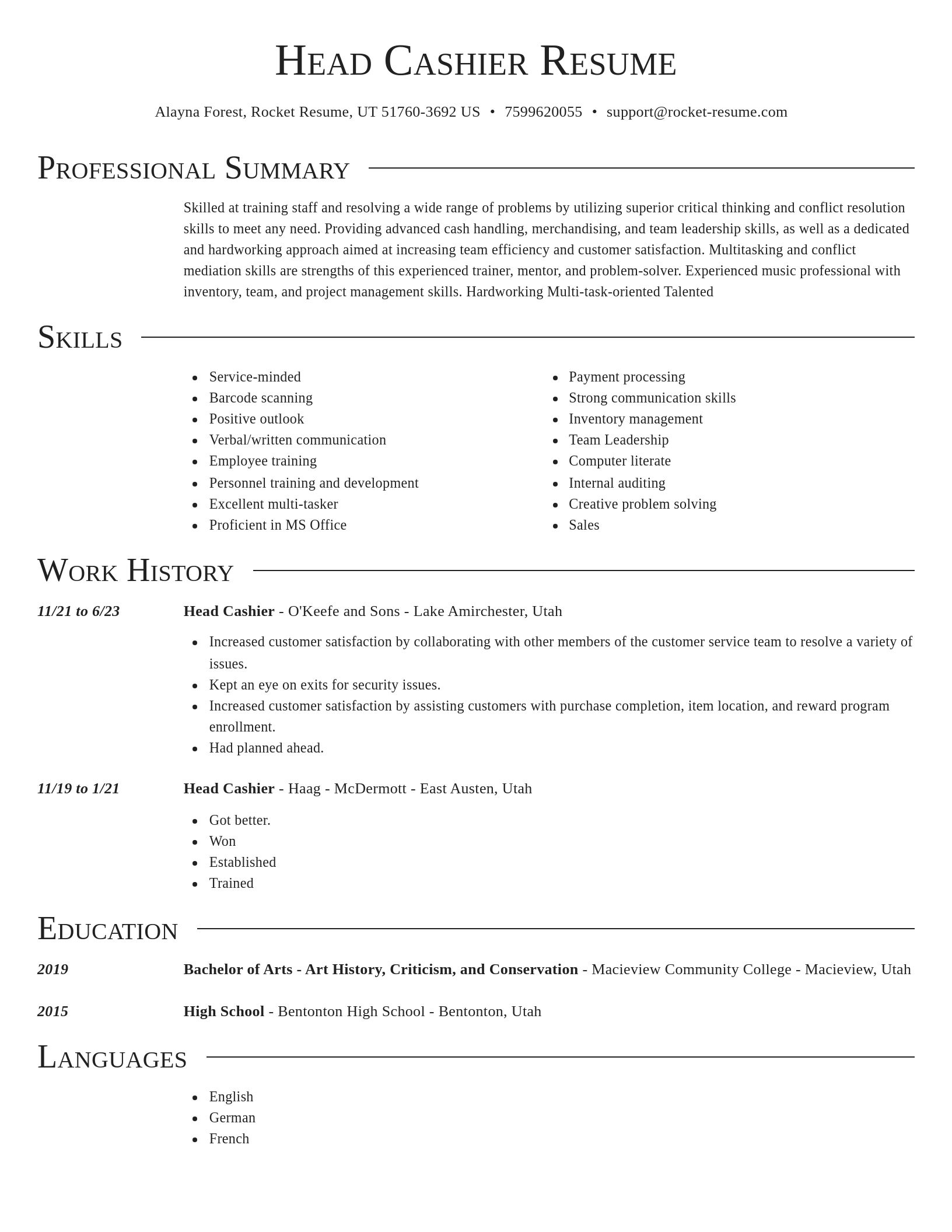 Director resume template
