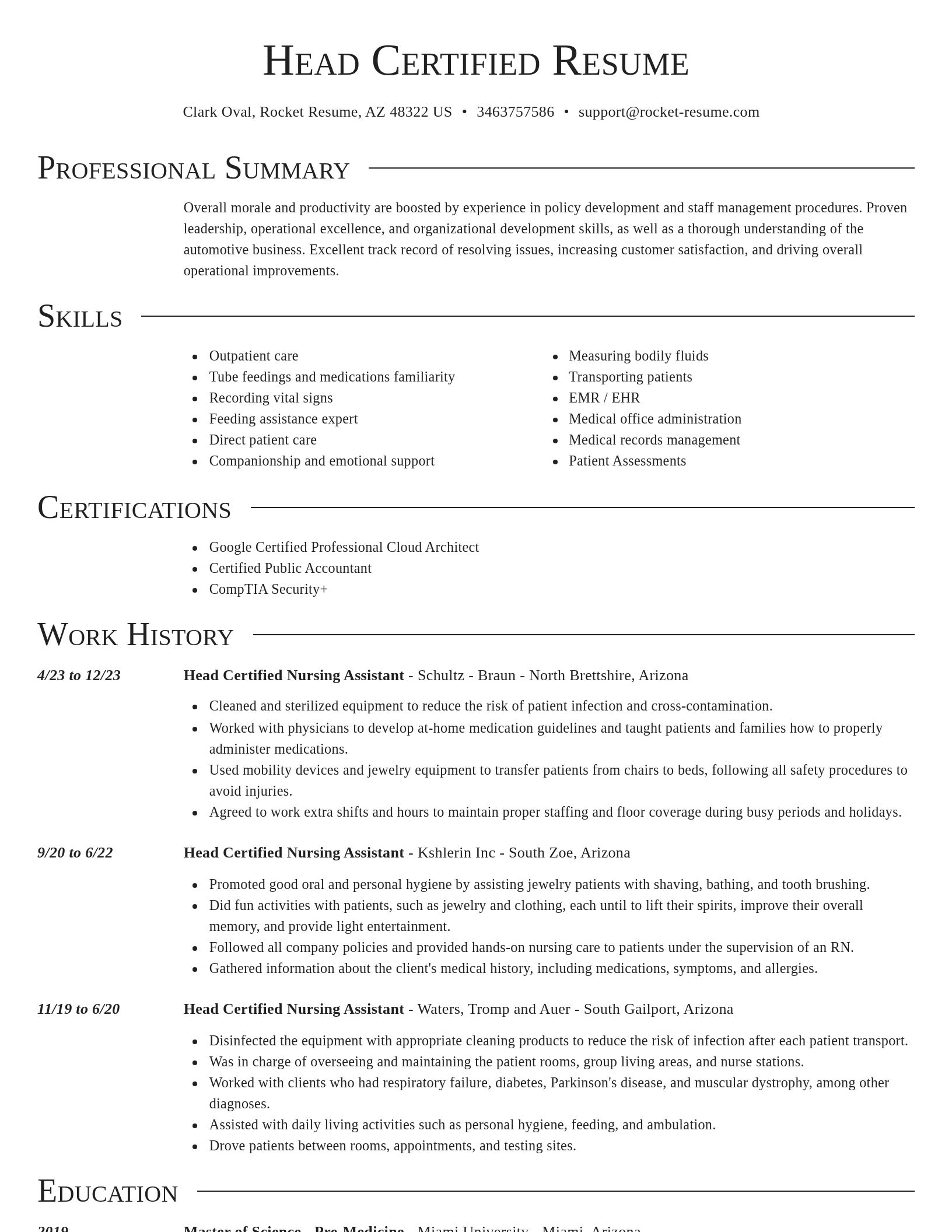 Director resume template
