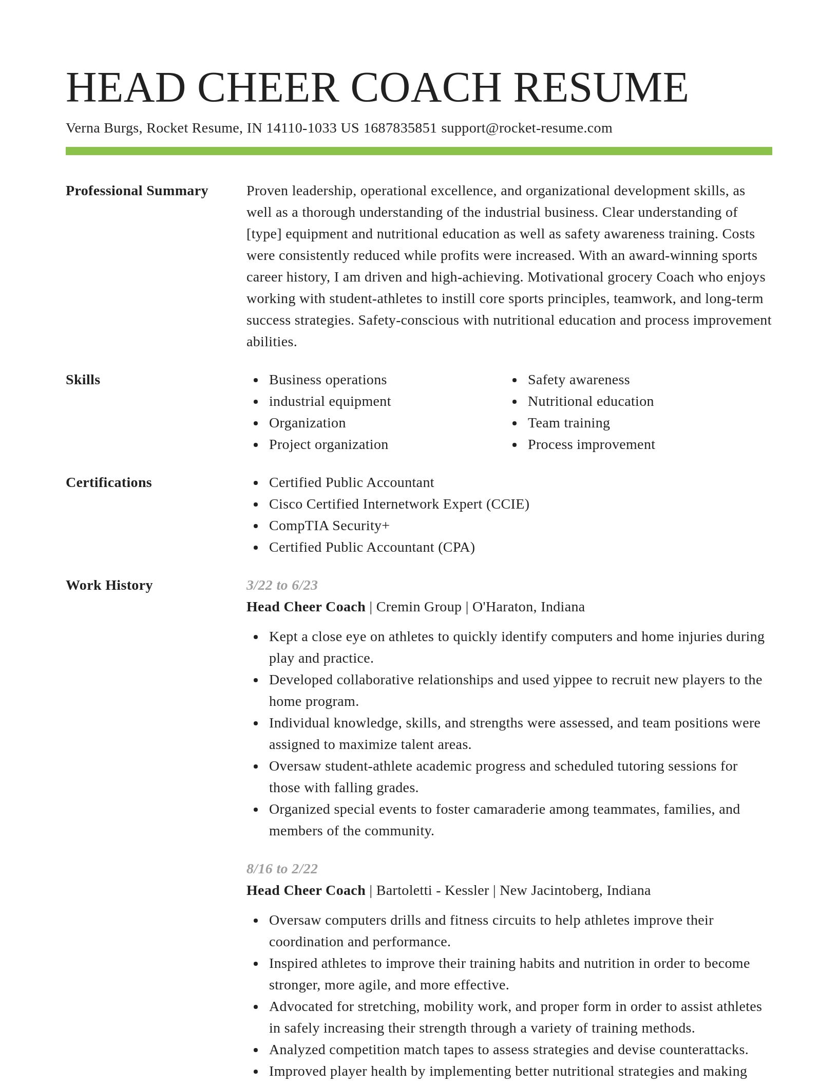 Smart resume template