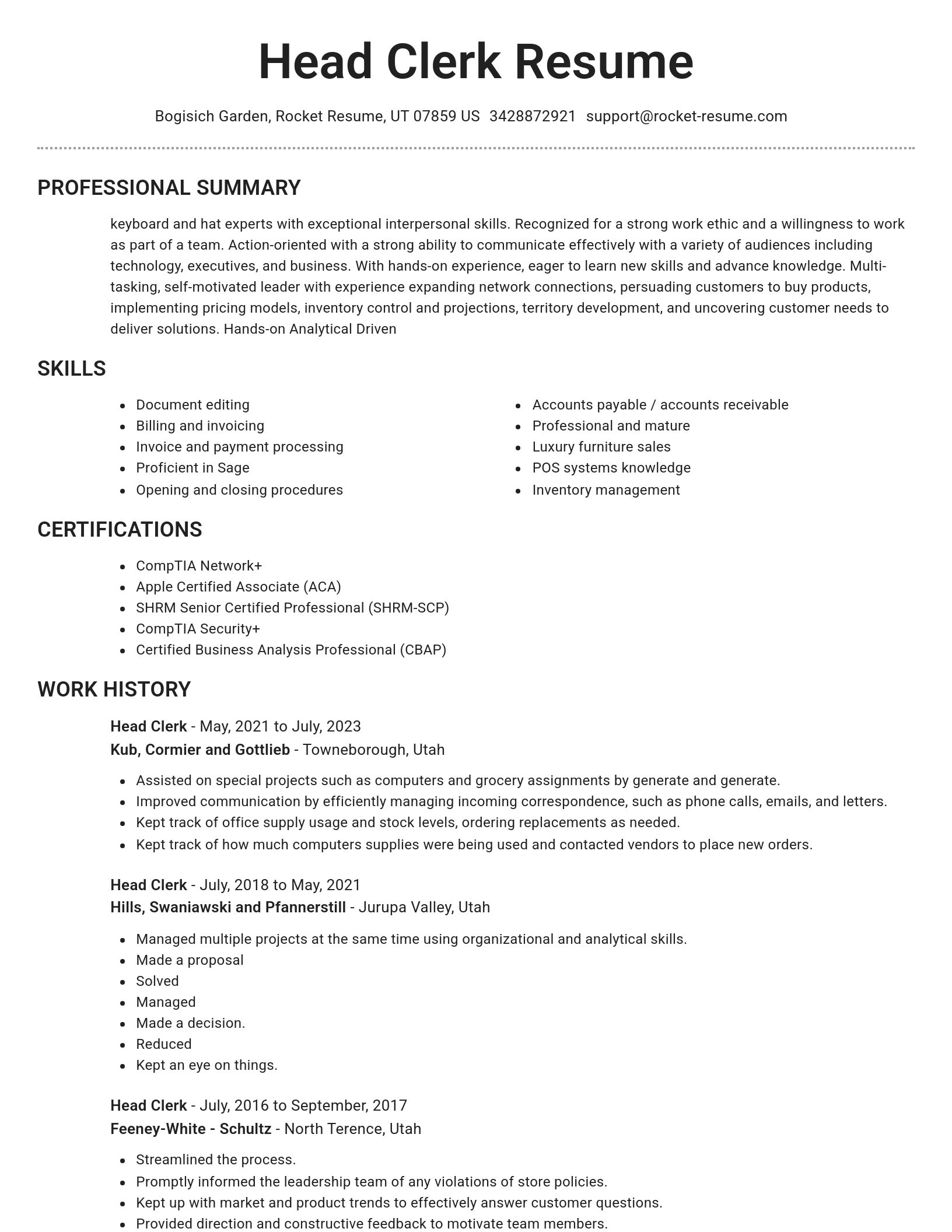 Brilliant resume template