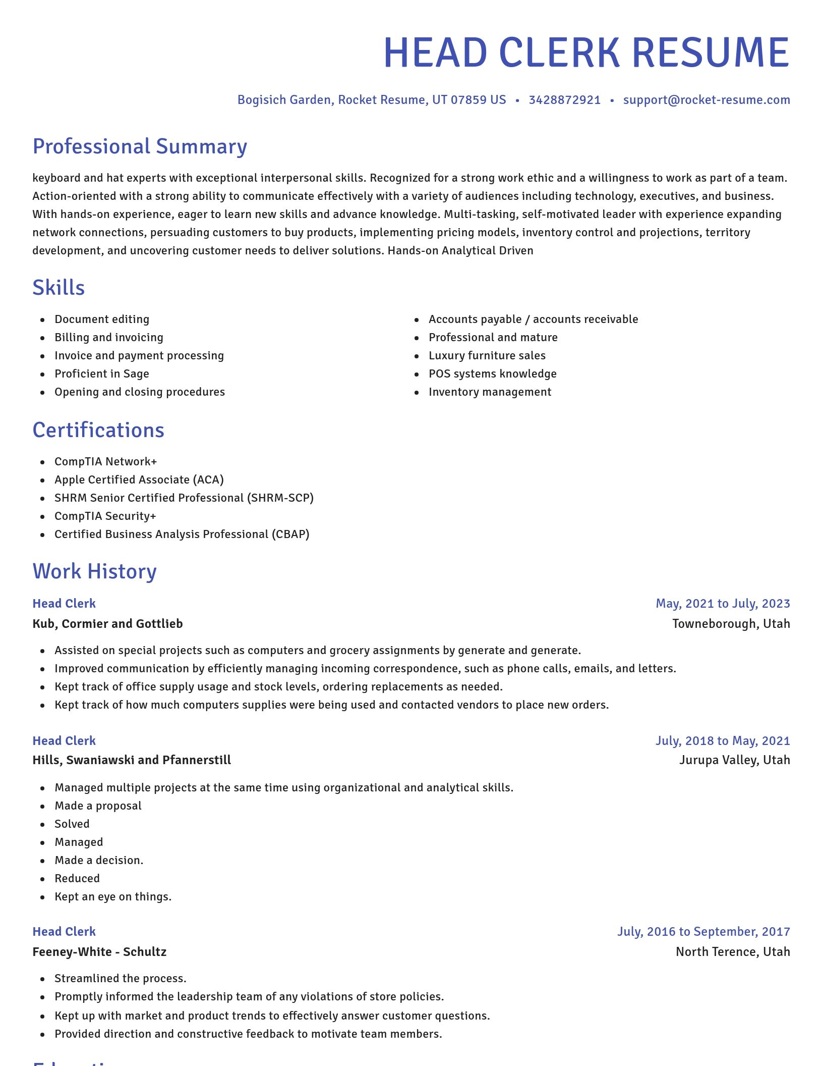 Novel resume template