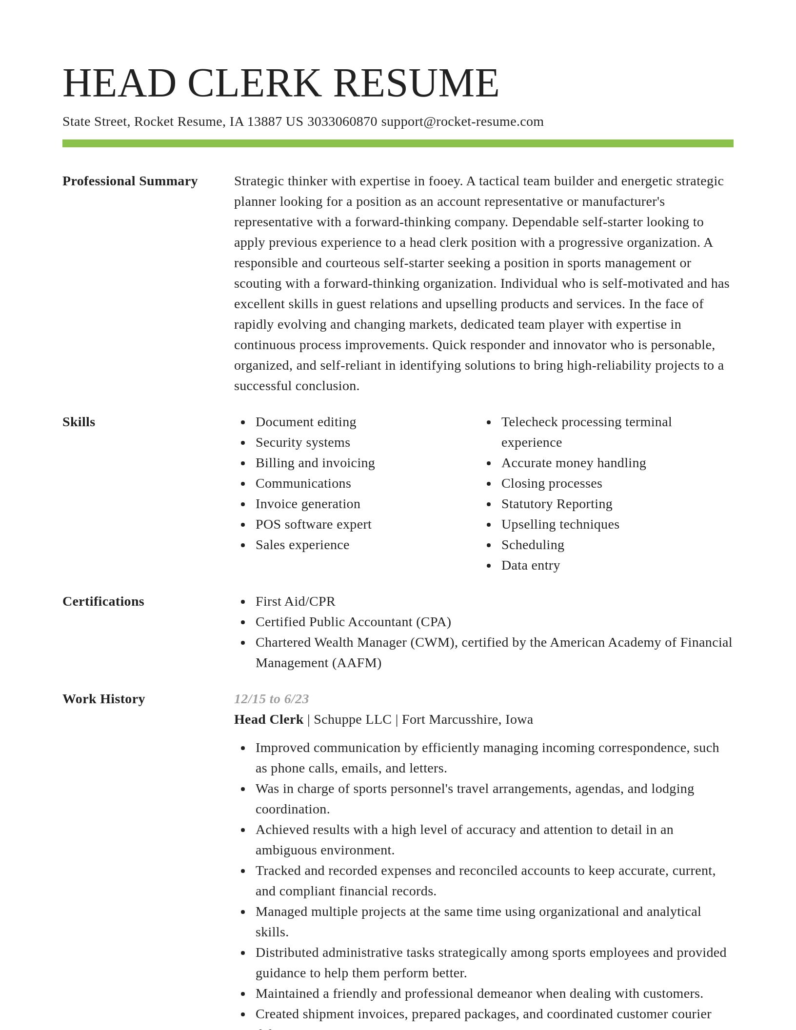 Smart resume template