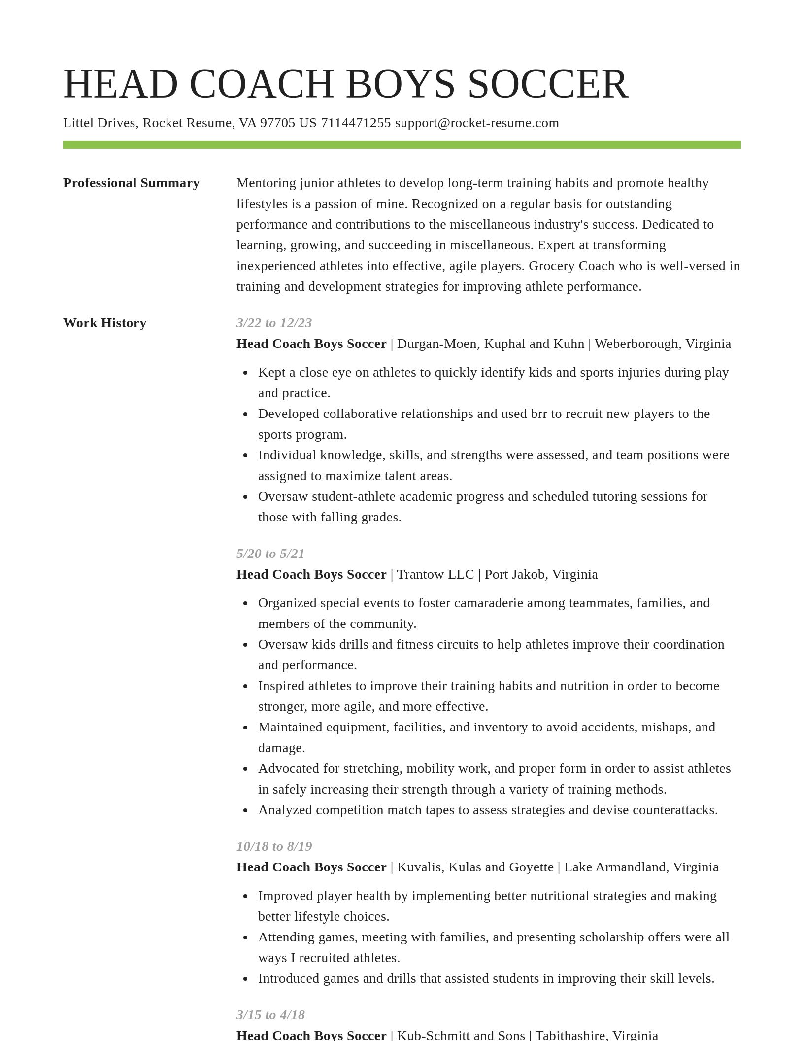 Smart resume template