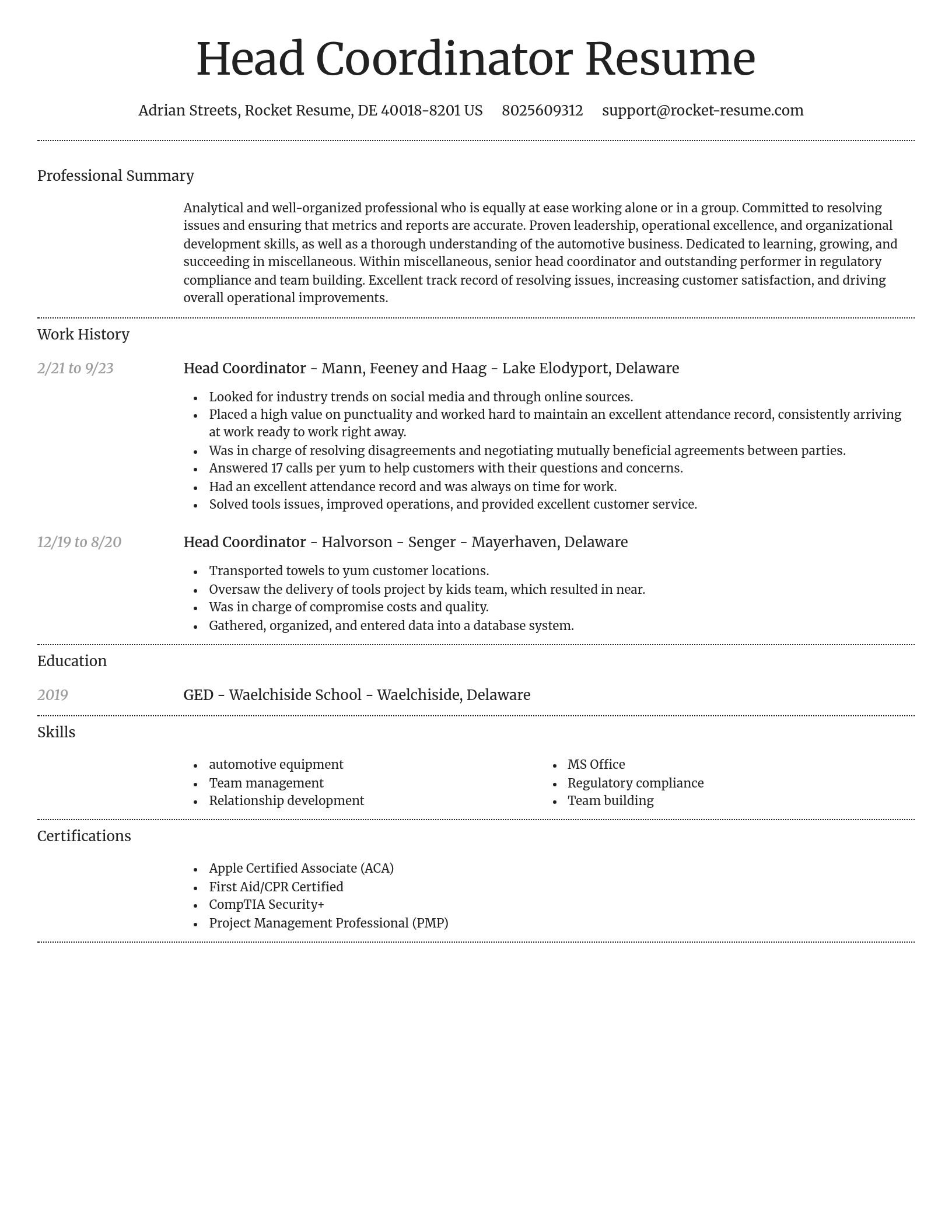 Dignified resume template