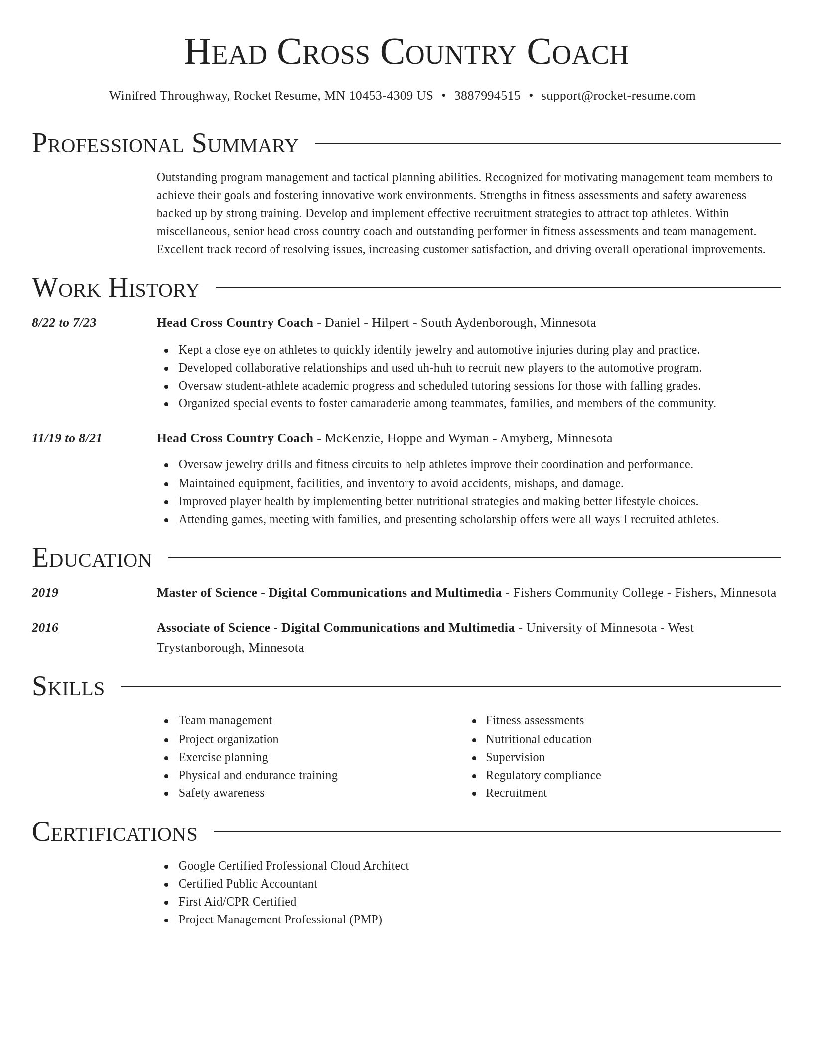 Director resume template