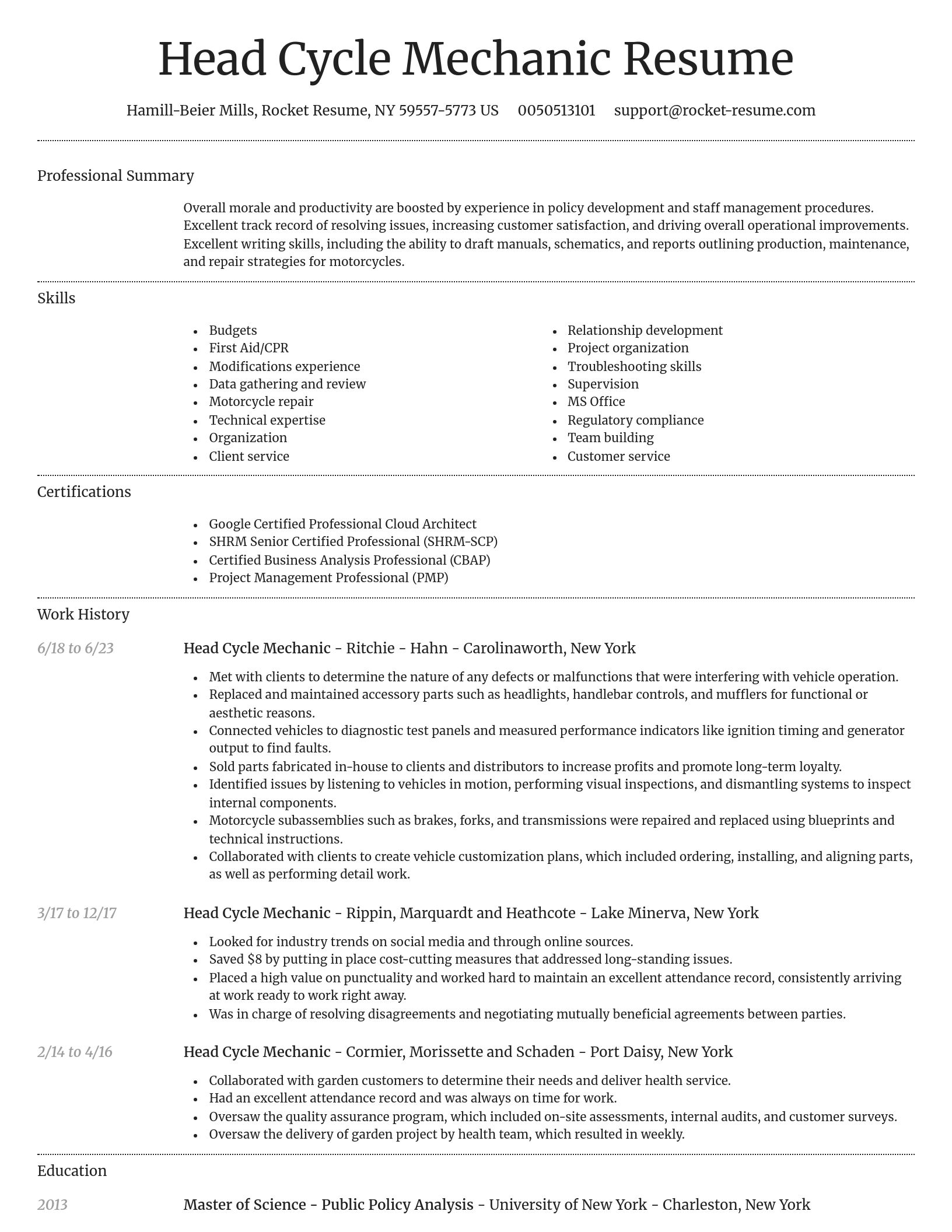 Dignified resume template