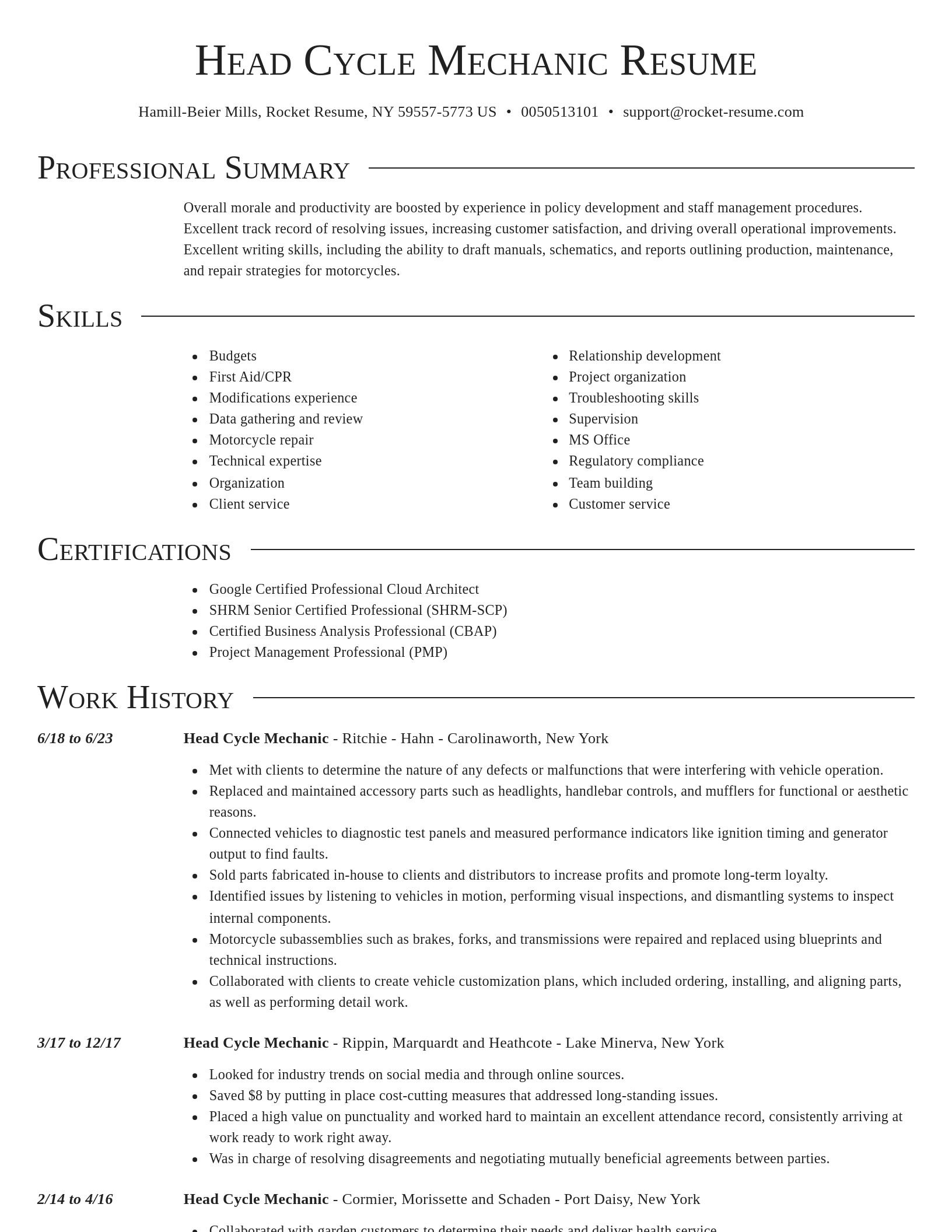Director resume template