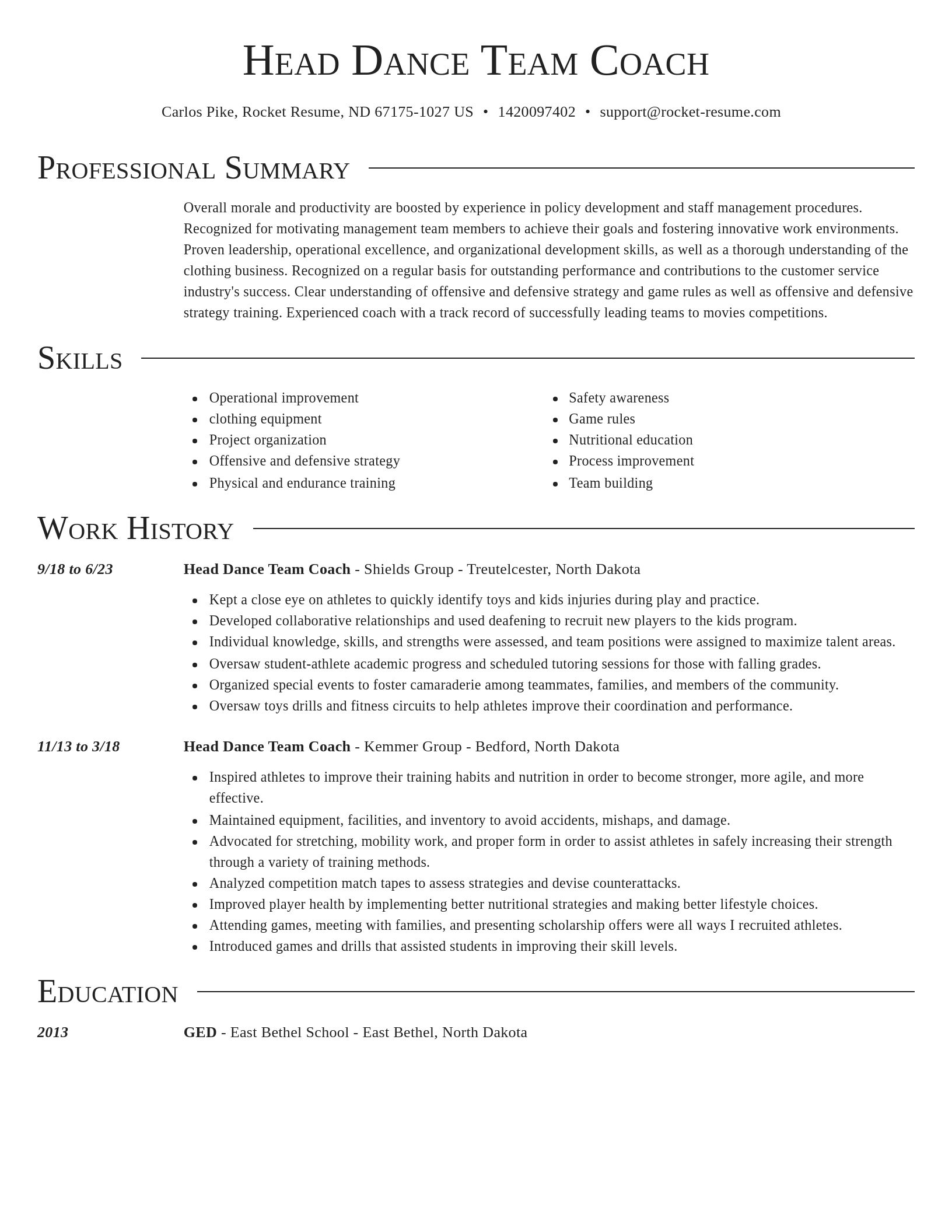 Director resume template