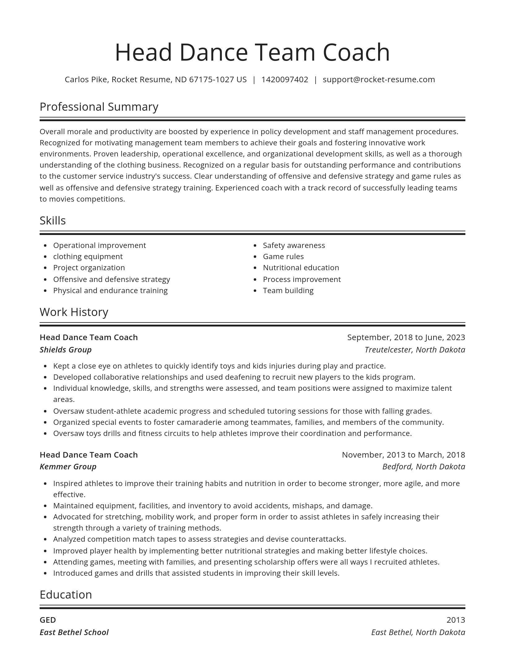 Spotlight resume template