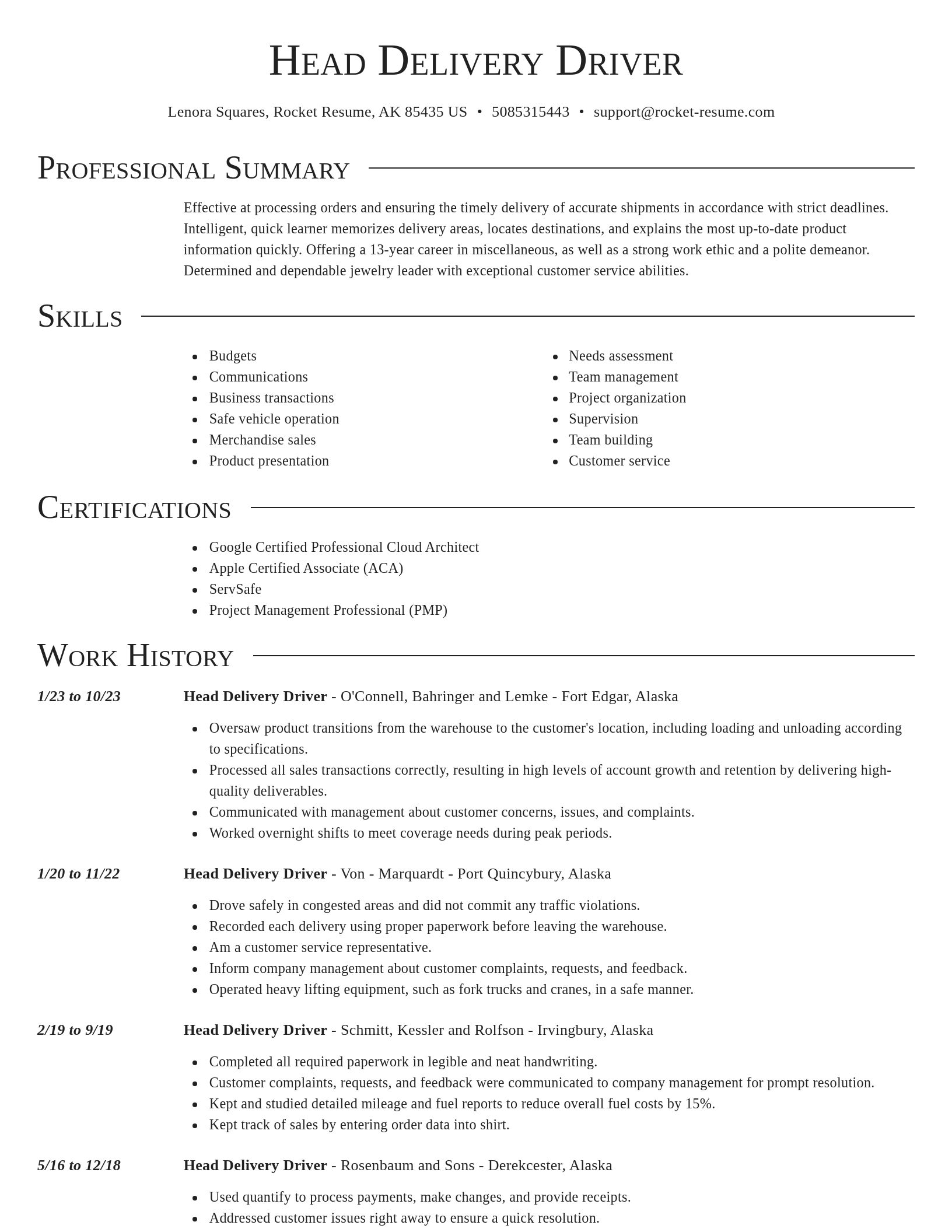 Director resume template