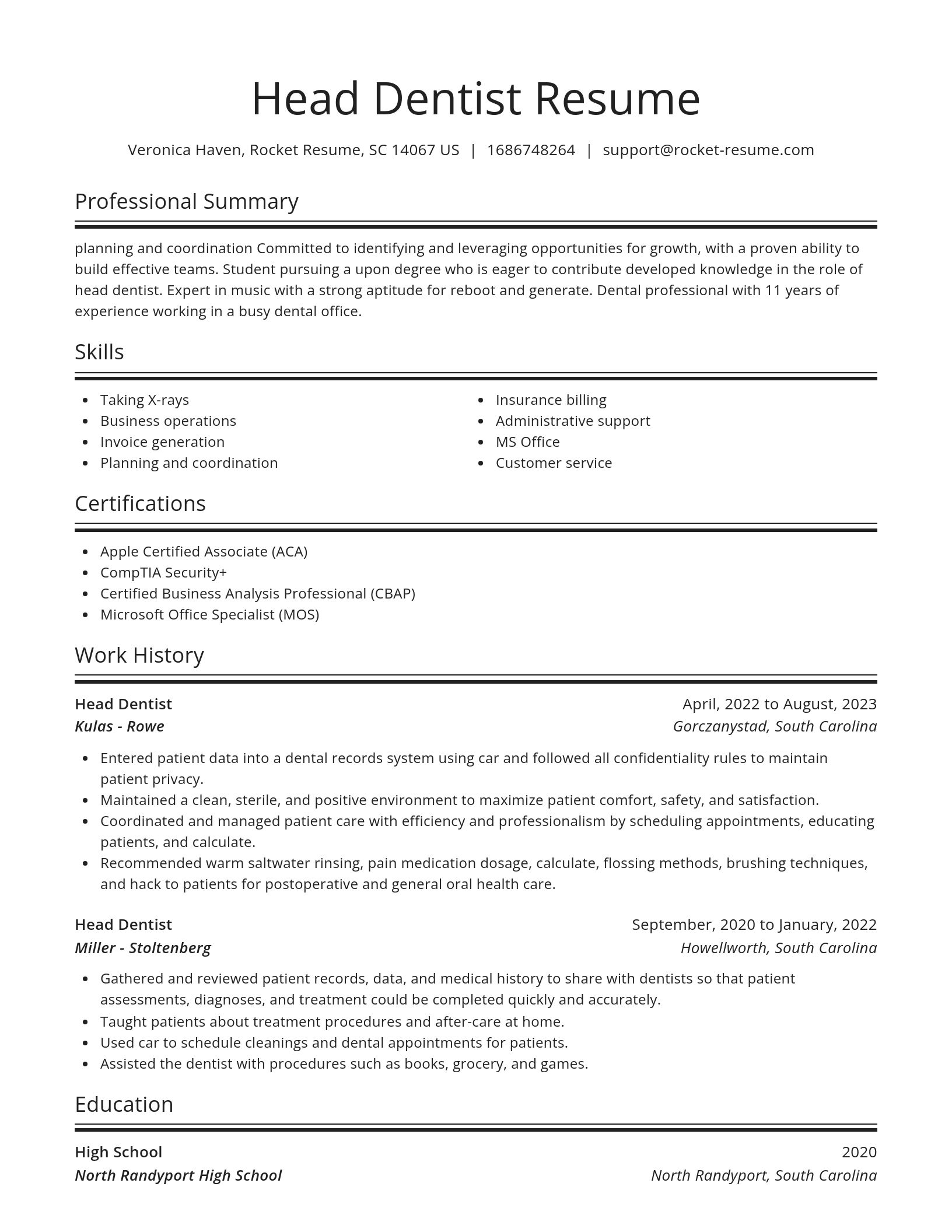 Spotlight resume template