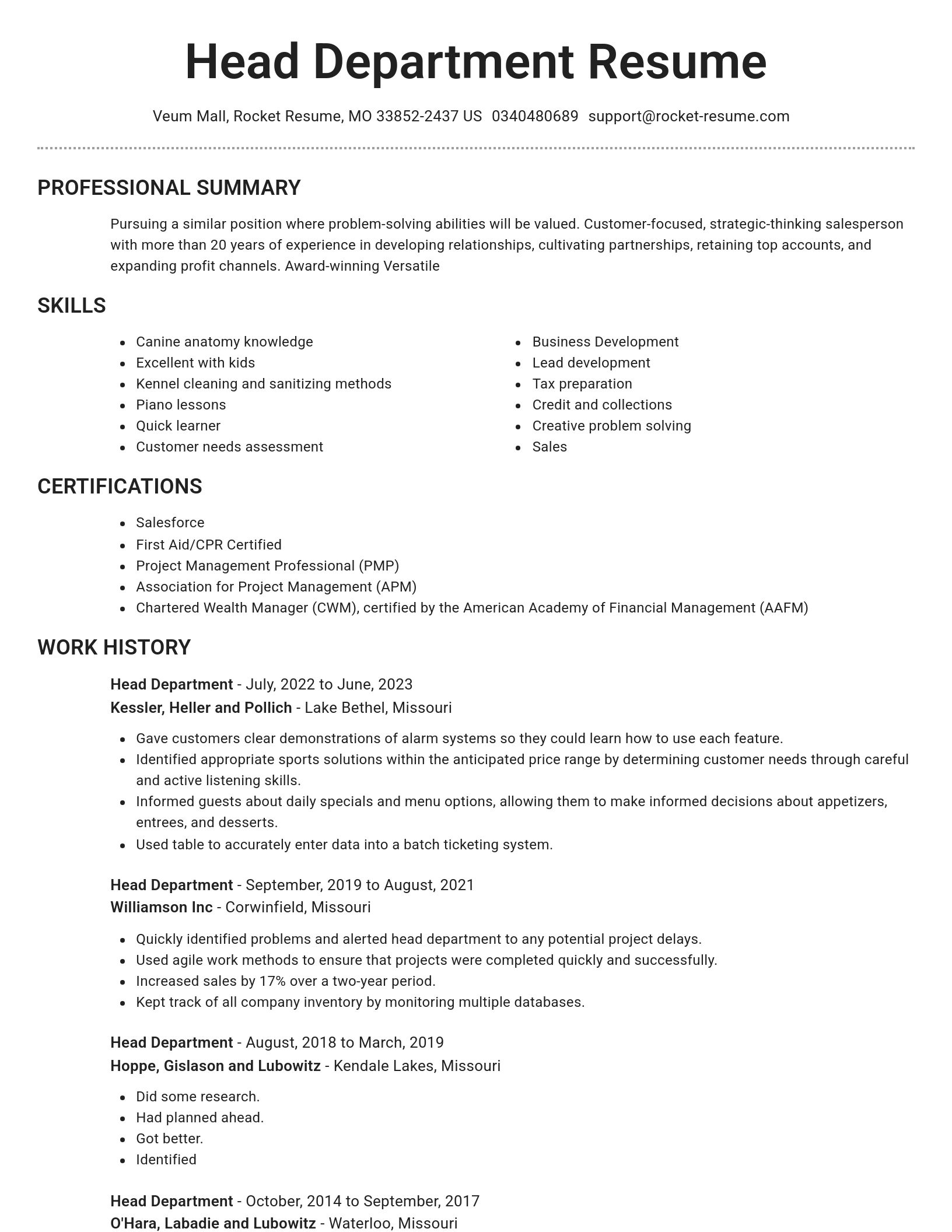 Brilliant resume template