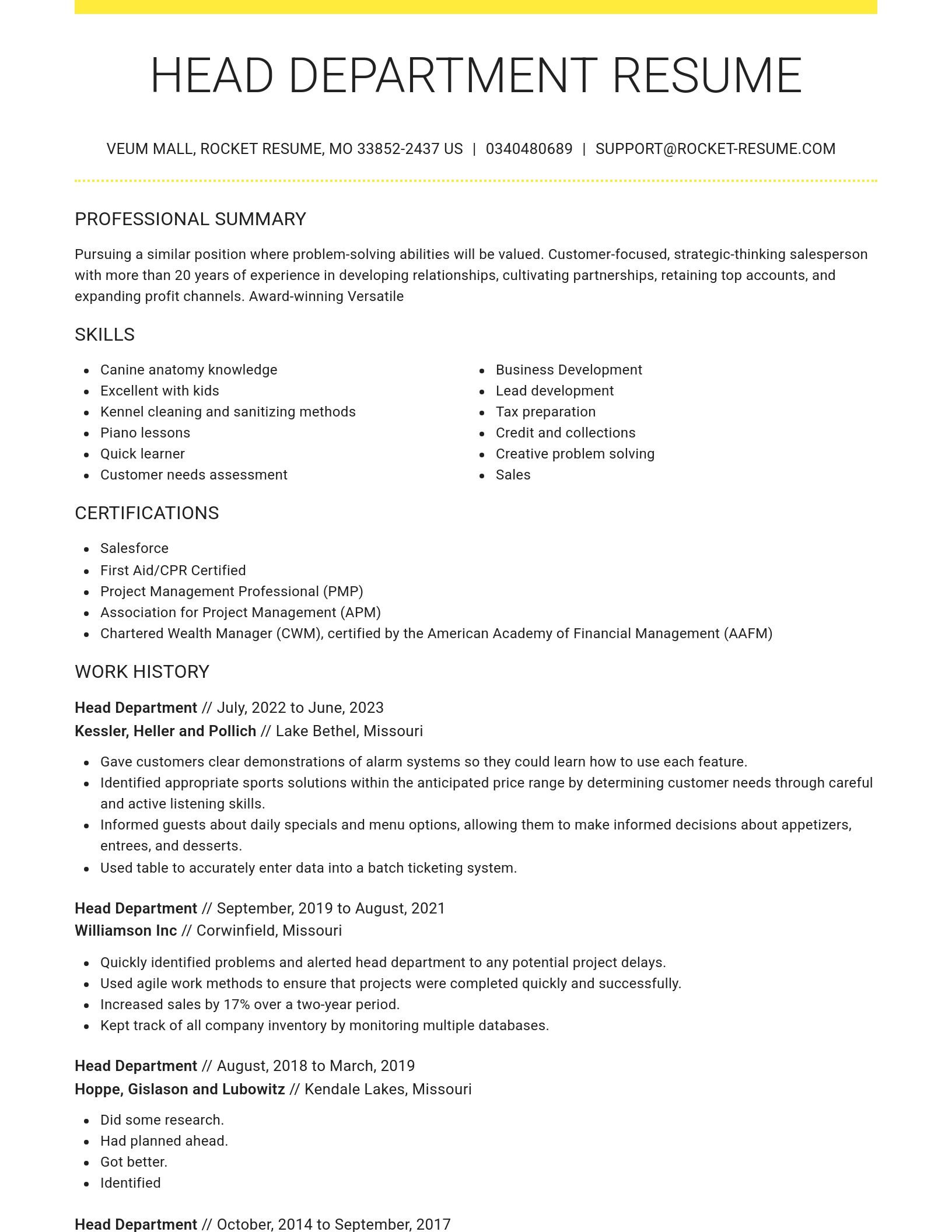 Grand resume template