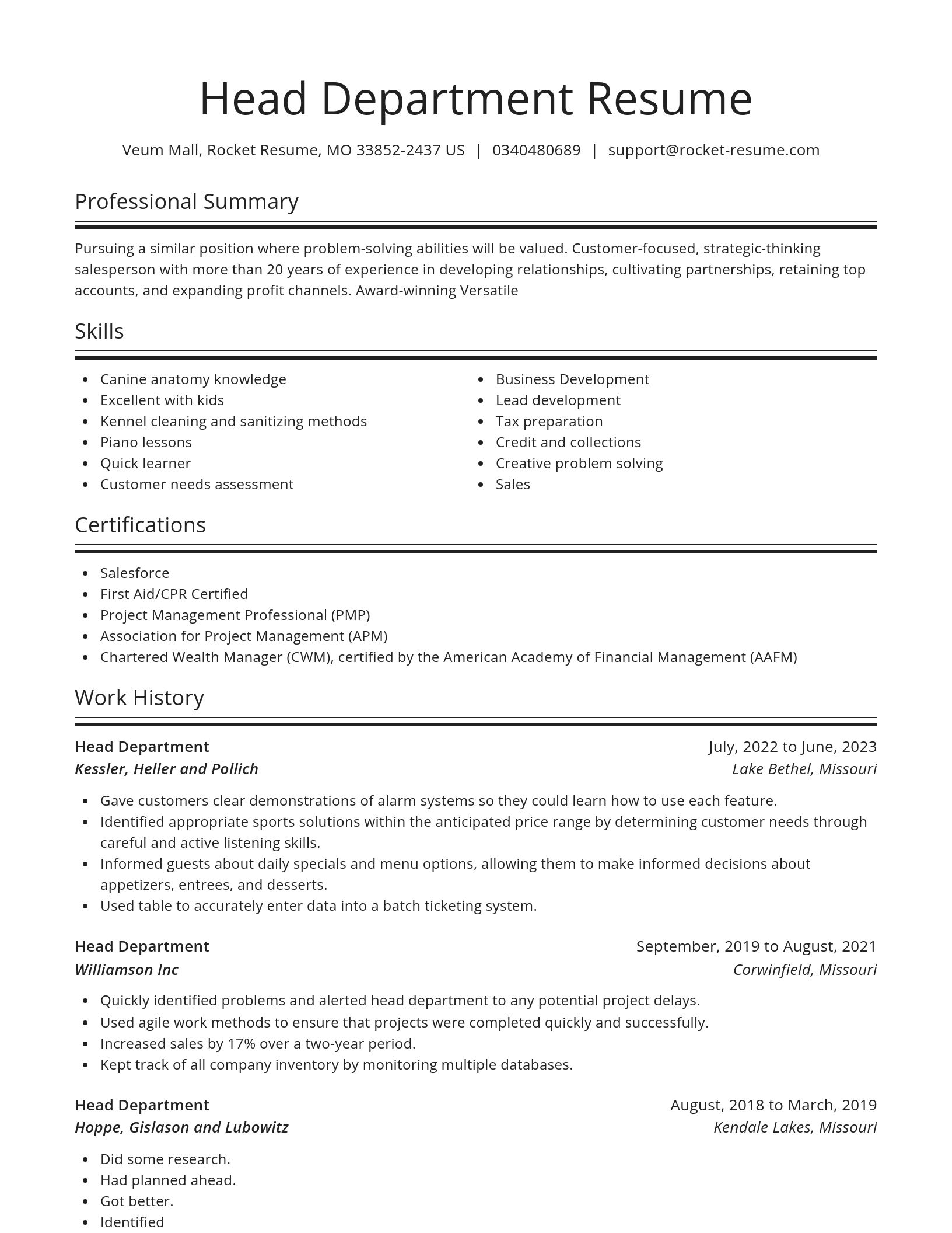 Spotlight resume template