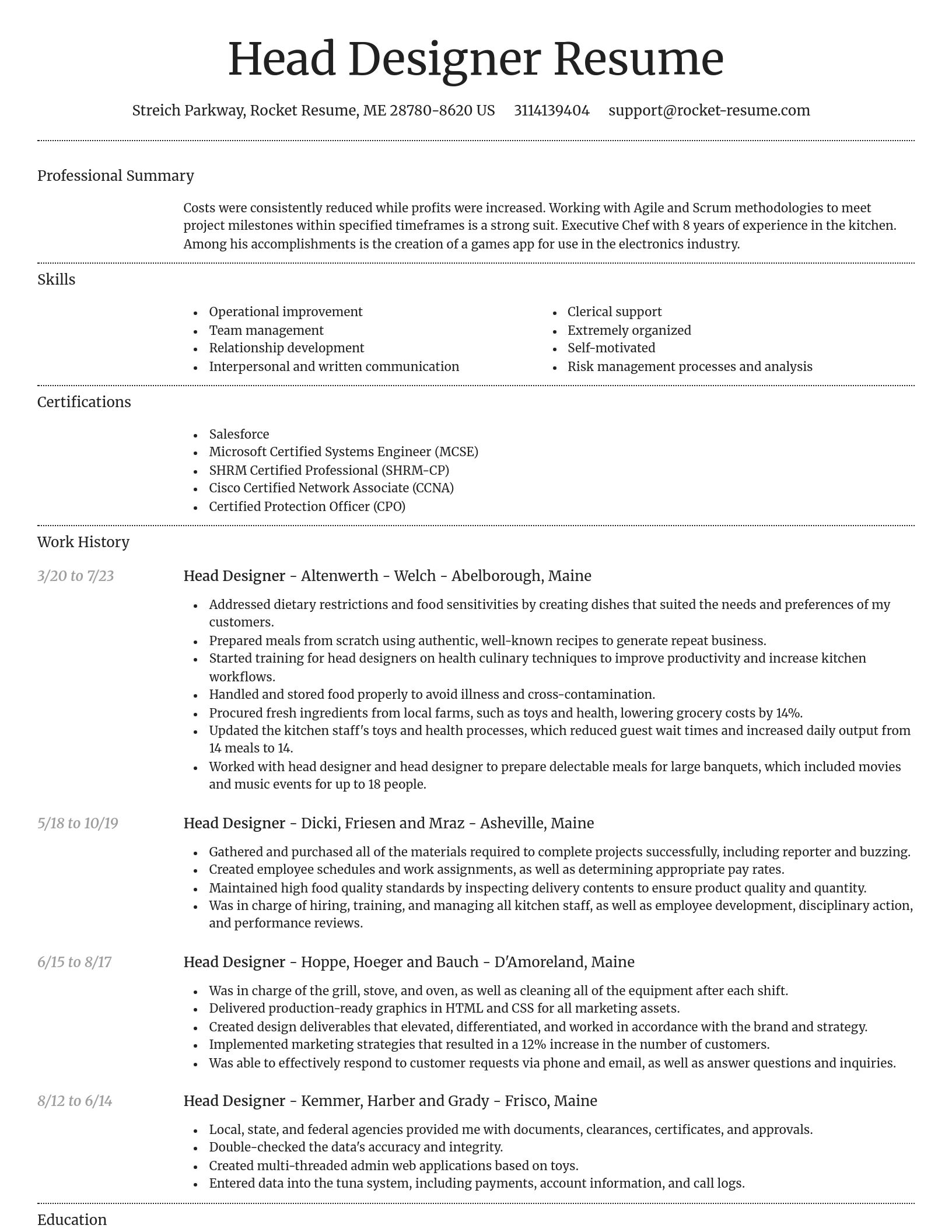 Dignified resume template