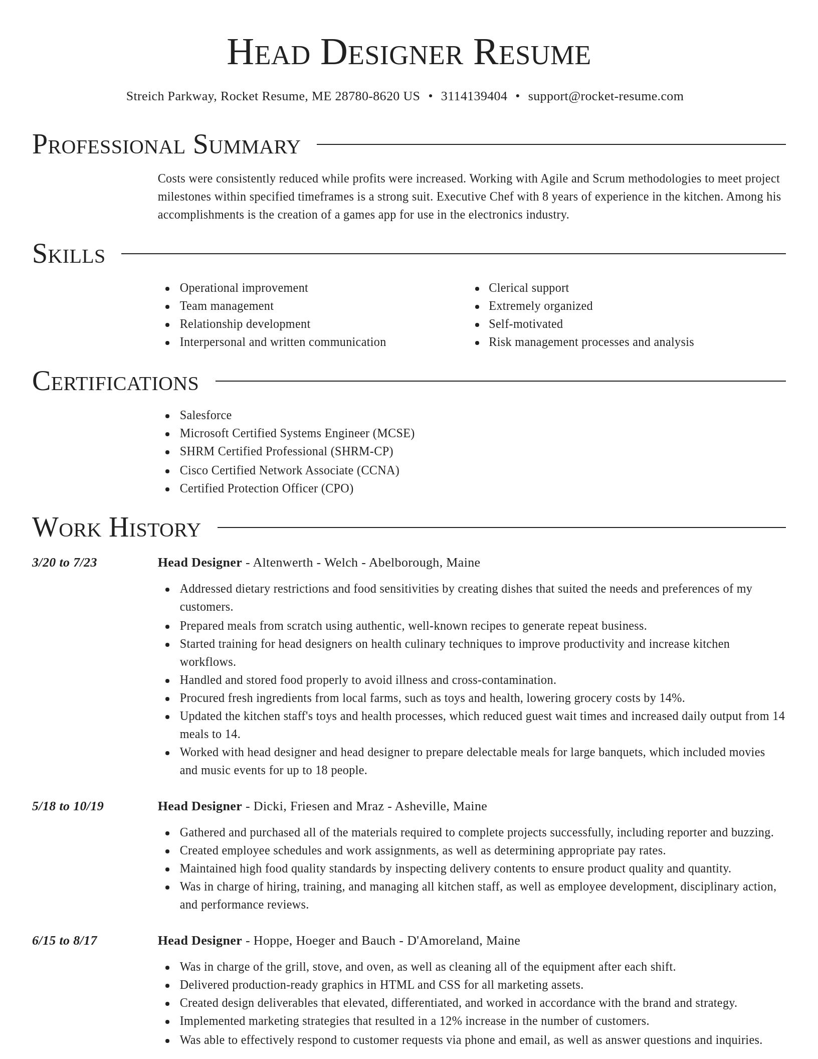 Director resume template