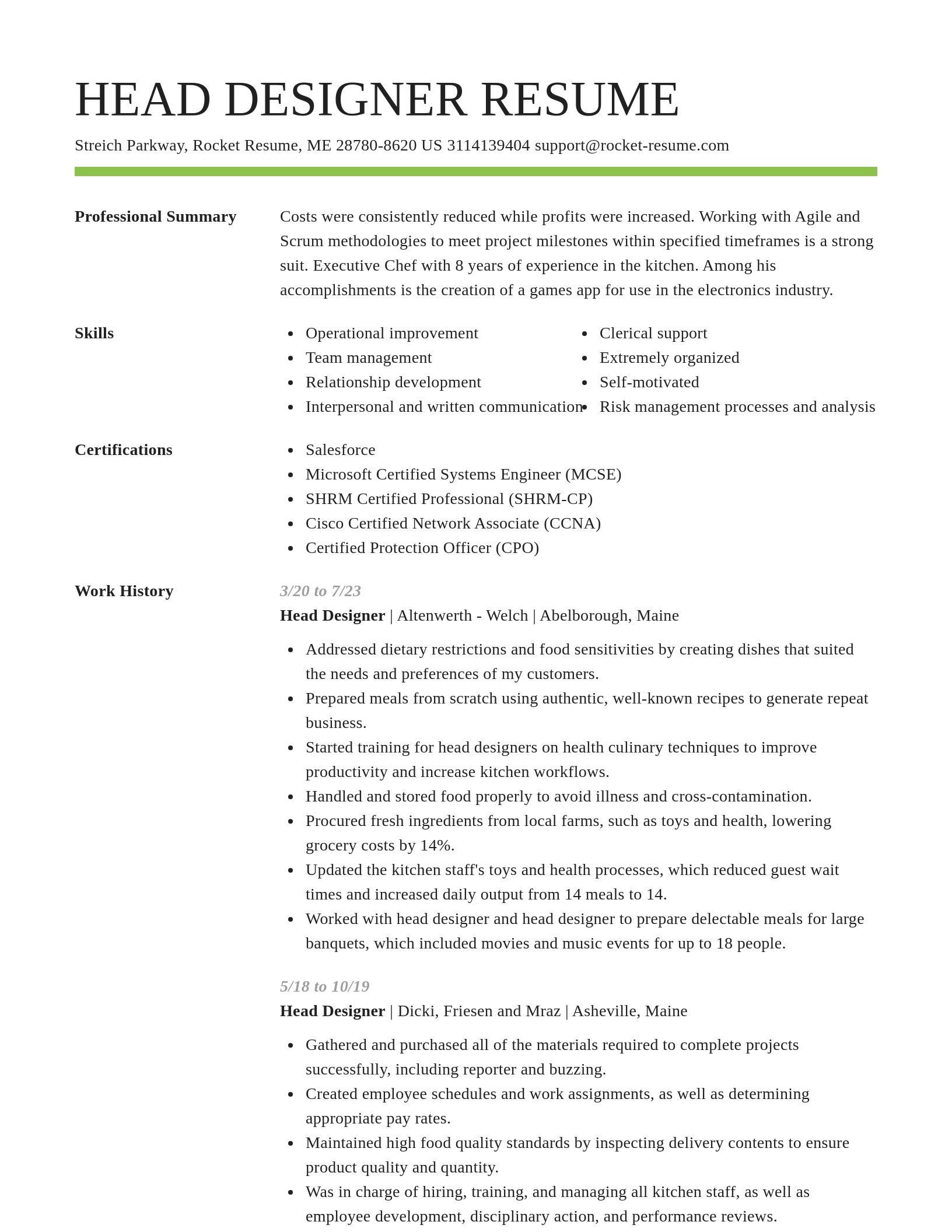Smart resume template