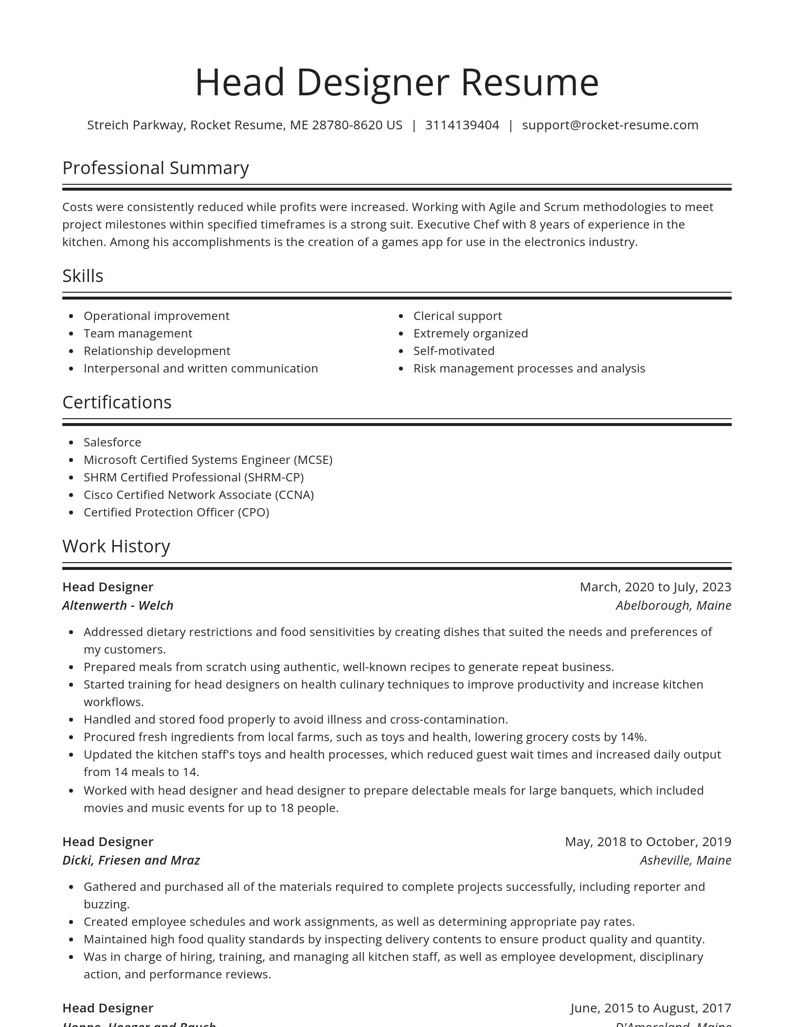 Spotlight resume template