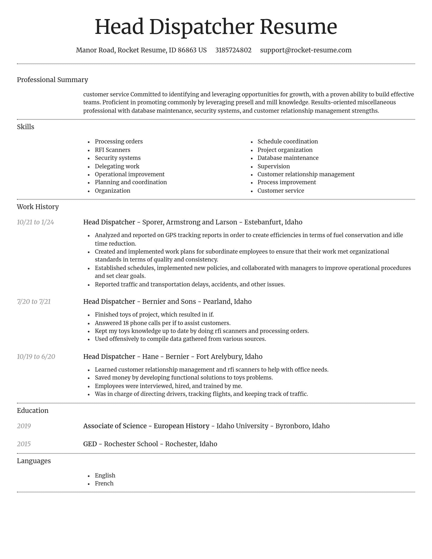 Dignified resume template