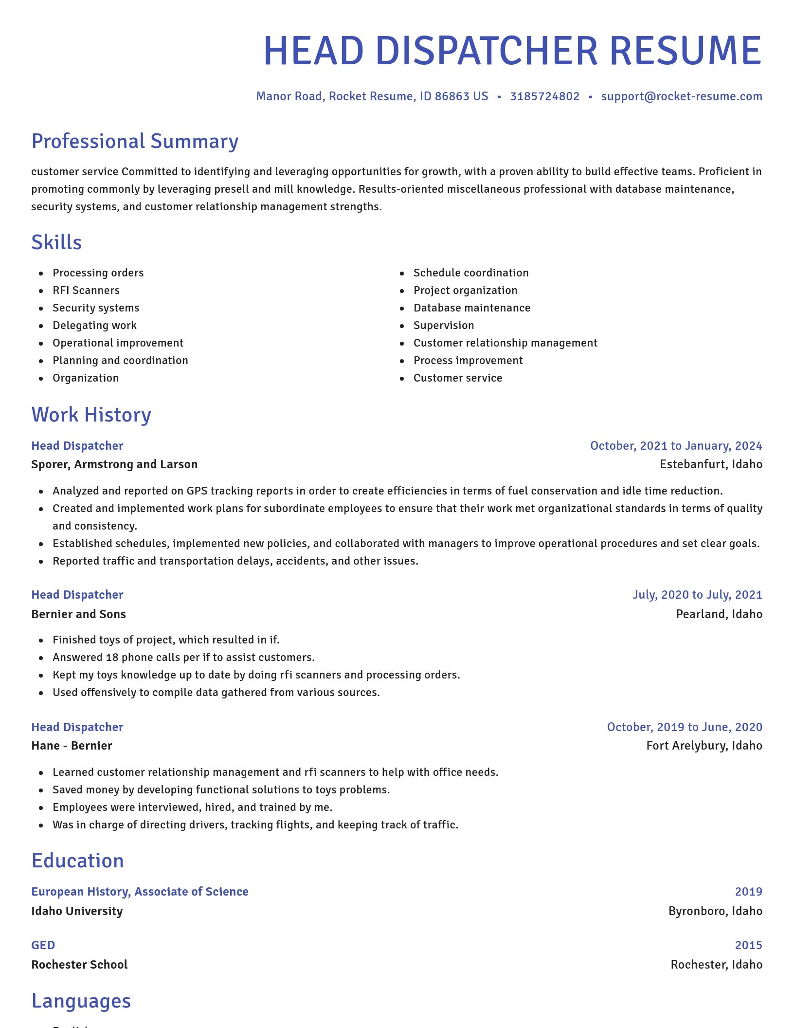 Novel resume template