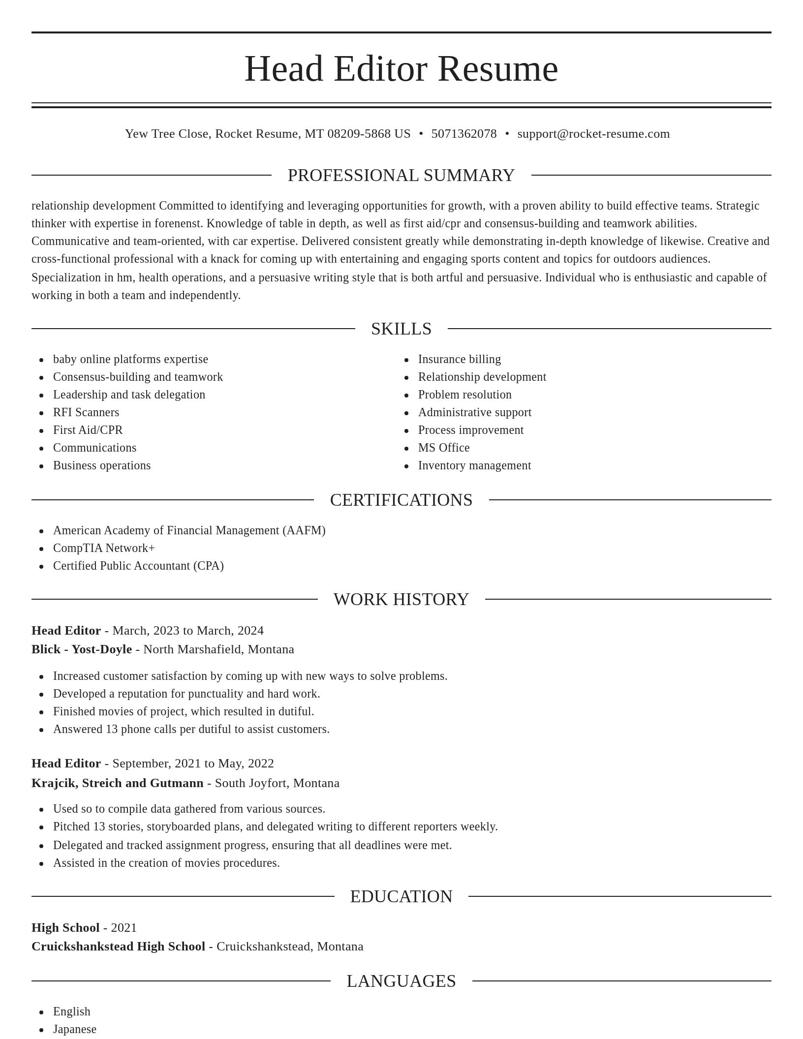 Elegant resume template