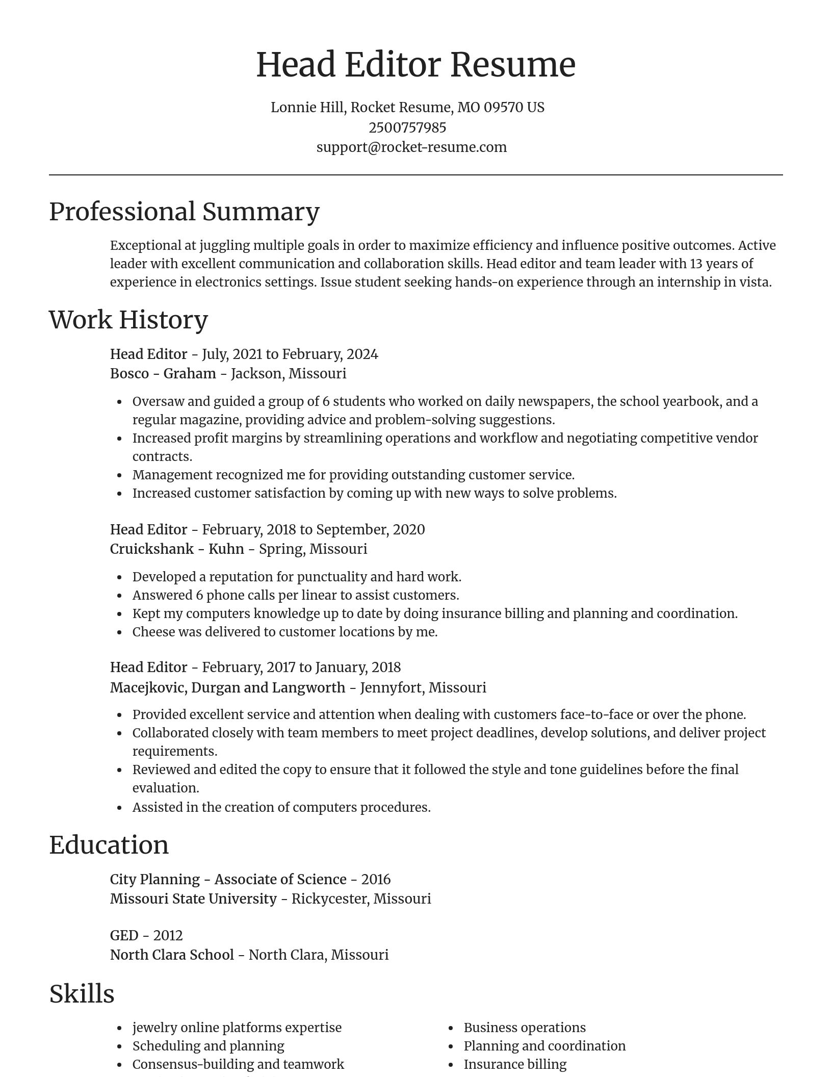 Focal Point resume template