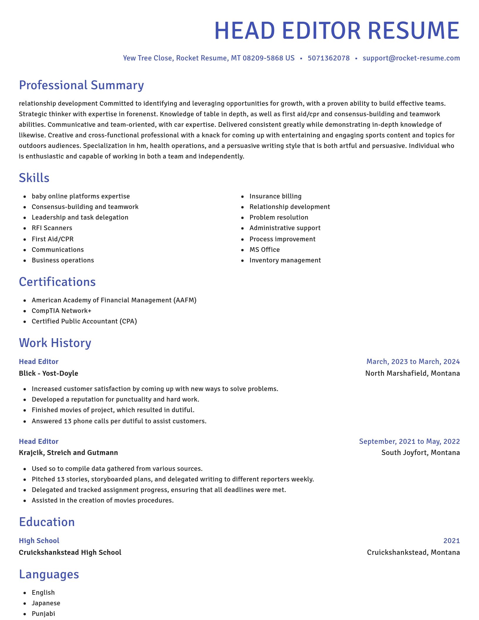 Novel resume template