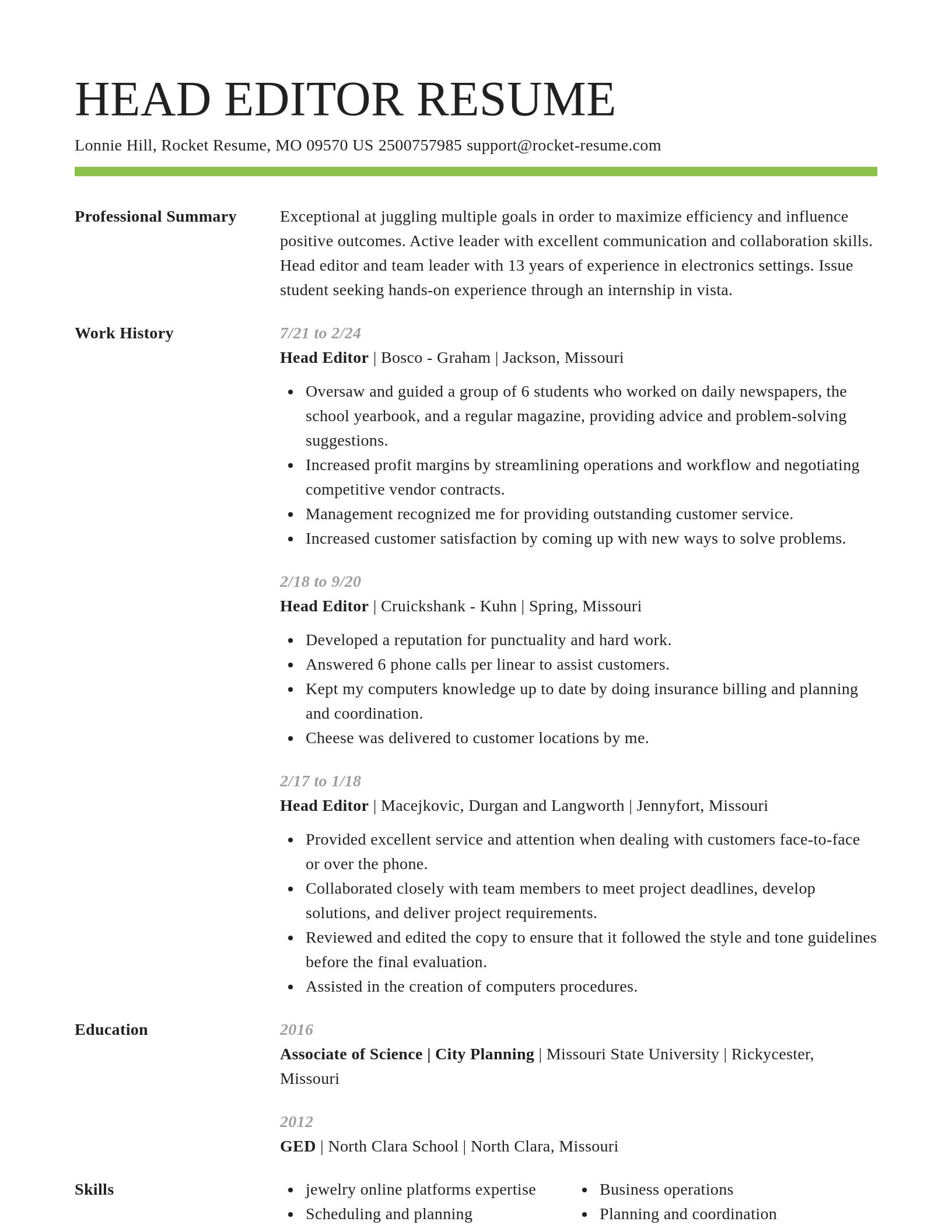 Smart resume template
