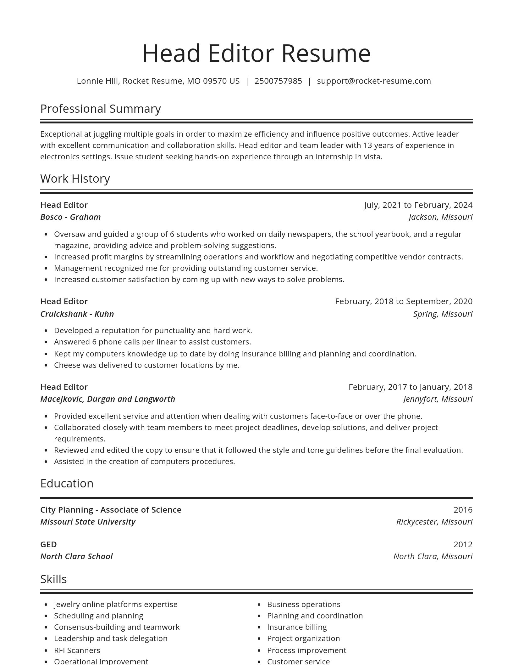 Spotlight resume template