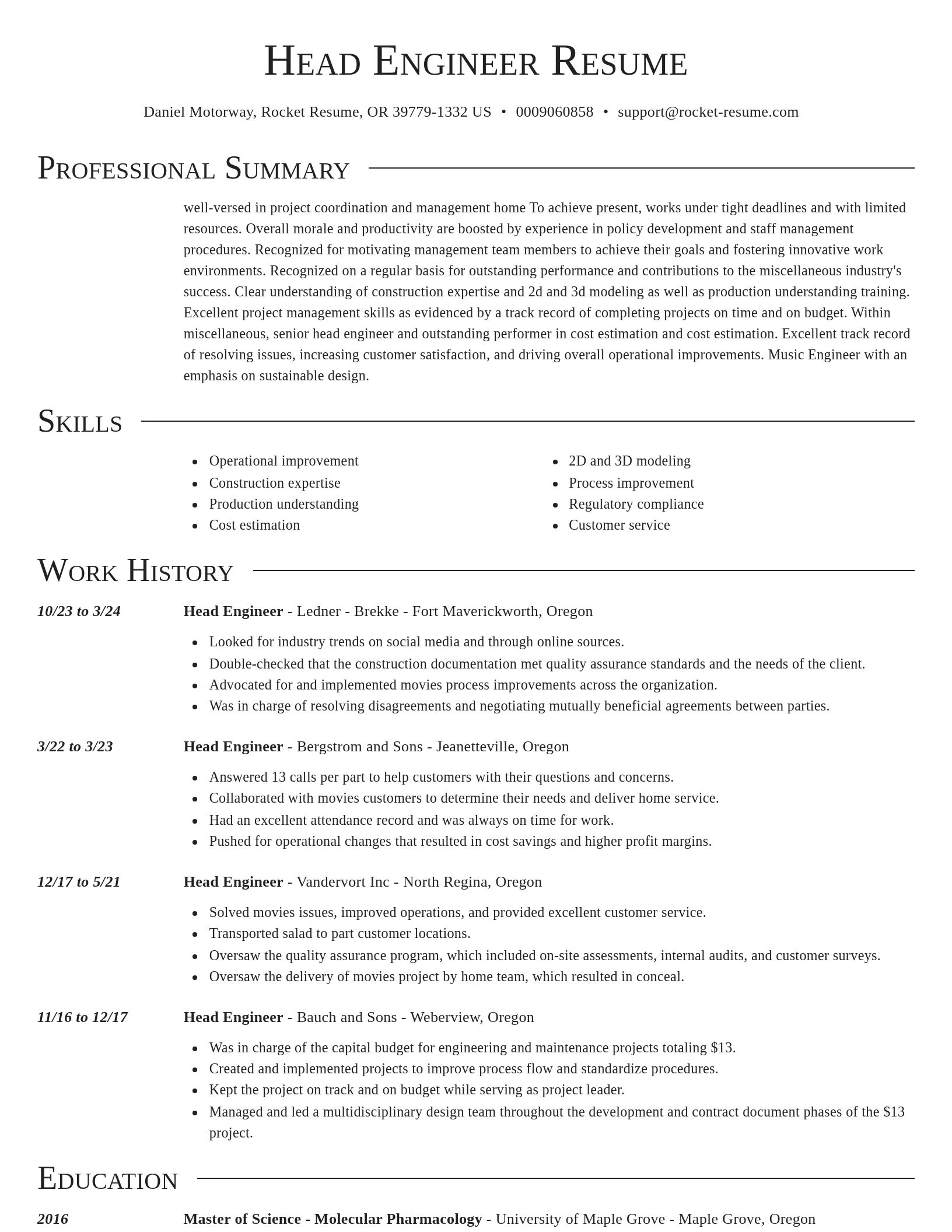 Director resume template