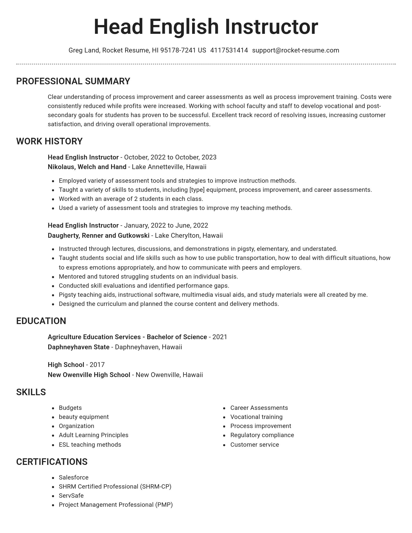 Brilliant resume template