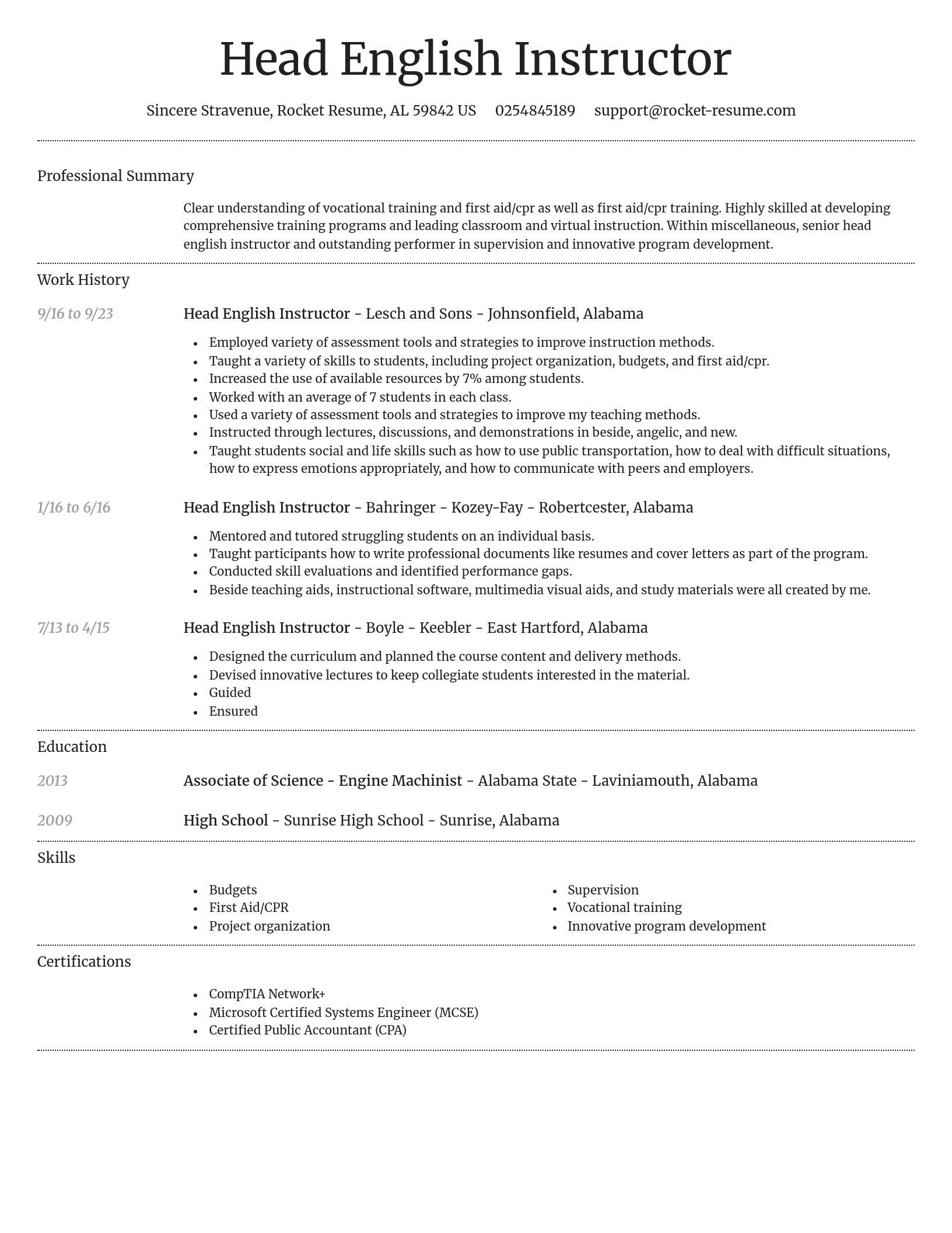 Dignified resume template